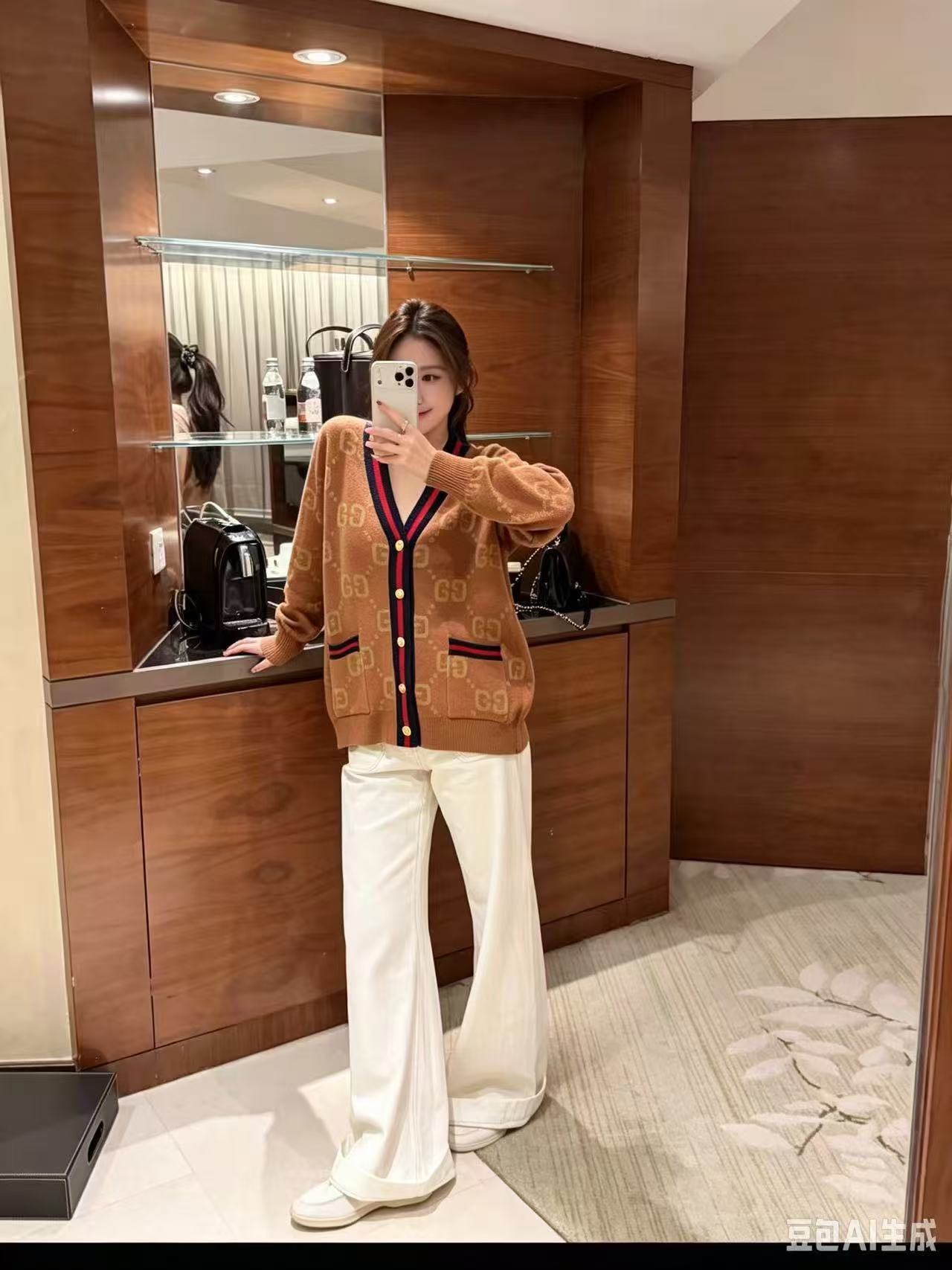 GUCCI メタルボタン ウールカーディガン【50％割引+送料無料】