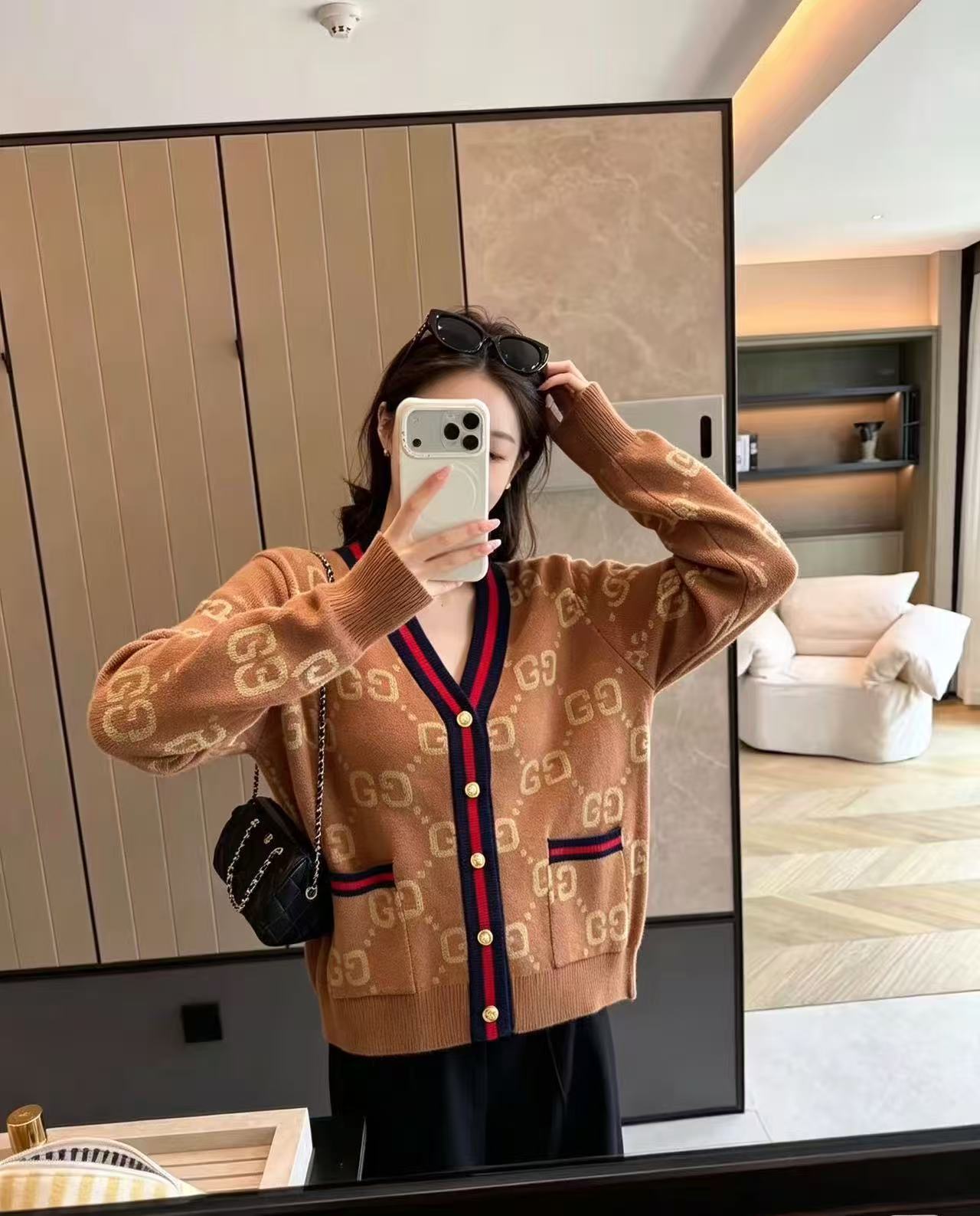 GUCCI メタルボタン ウールカーディガン【50％割引+送料無料】