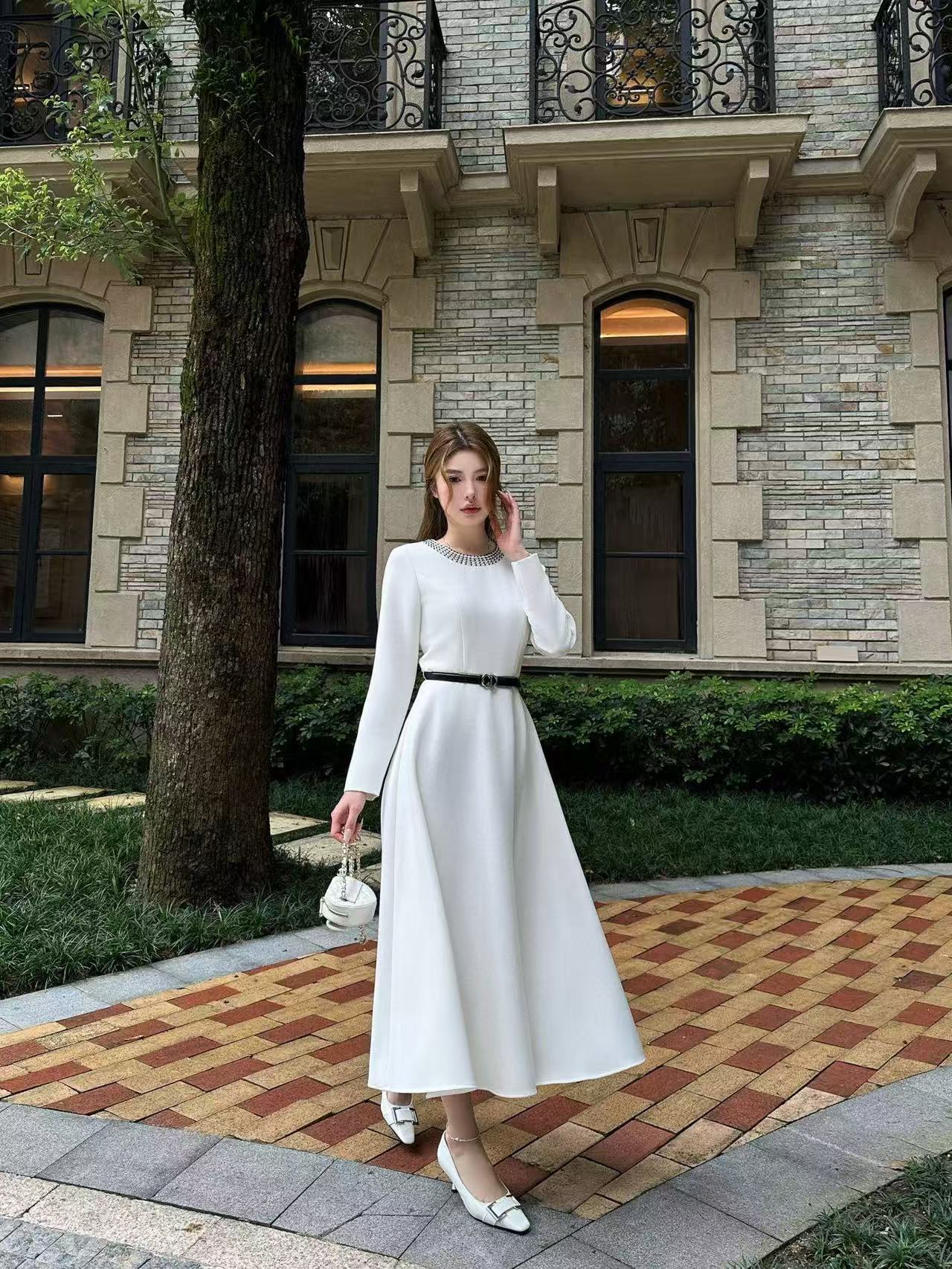 DIOR CD シンプル長袖ワンピース【50％割引+送料無料】