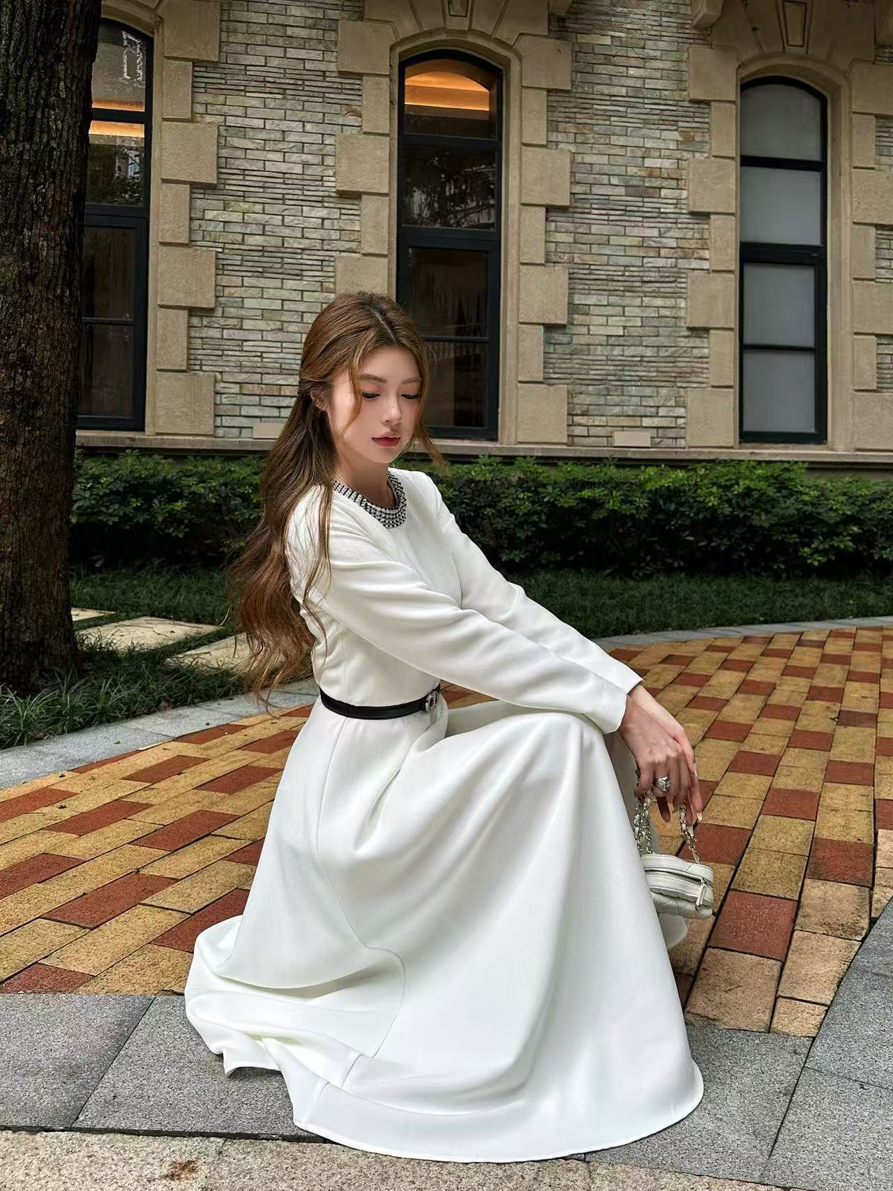 DIOR CD シンプル長袖ワンピース【50％割引+送料無料】
