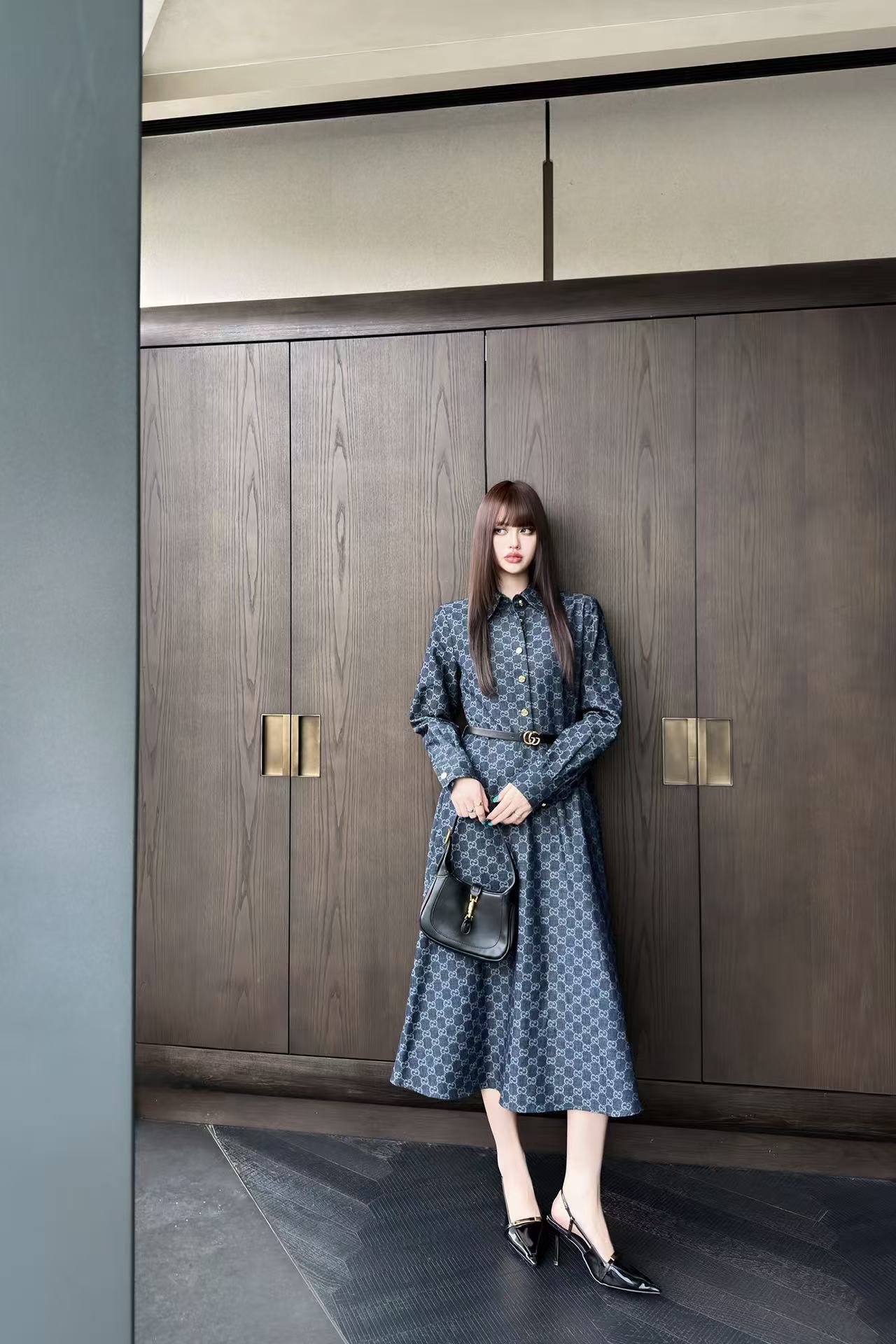GUCCI ジャカード長袖ワンピース【50％割引+送料無料】