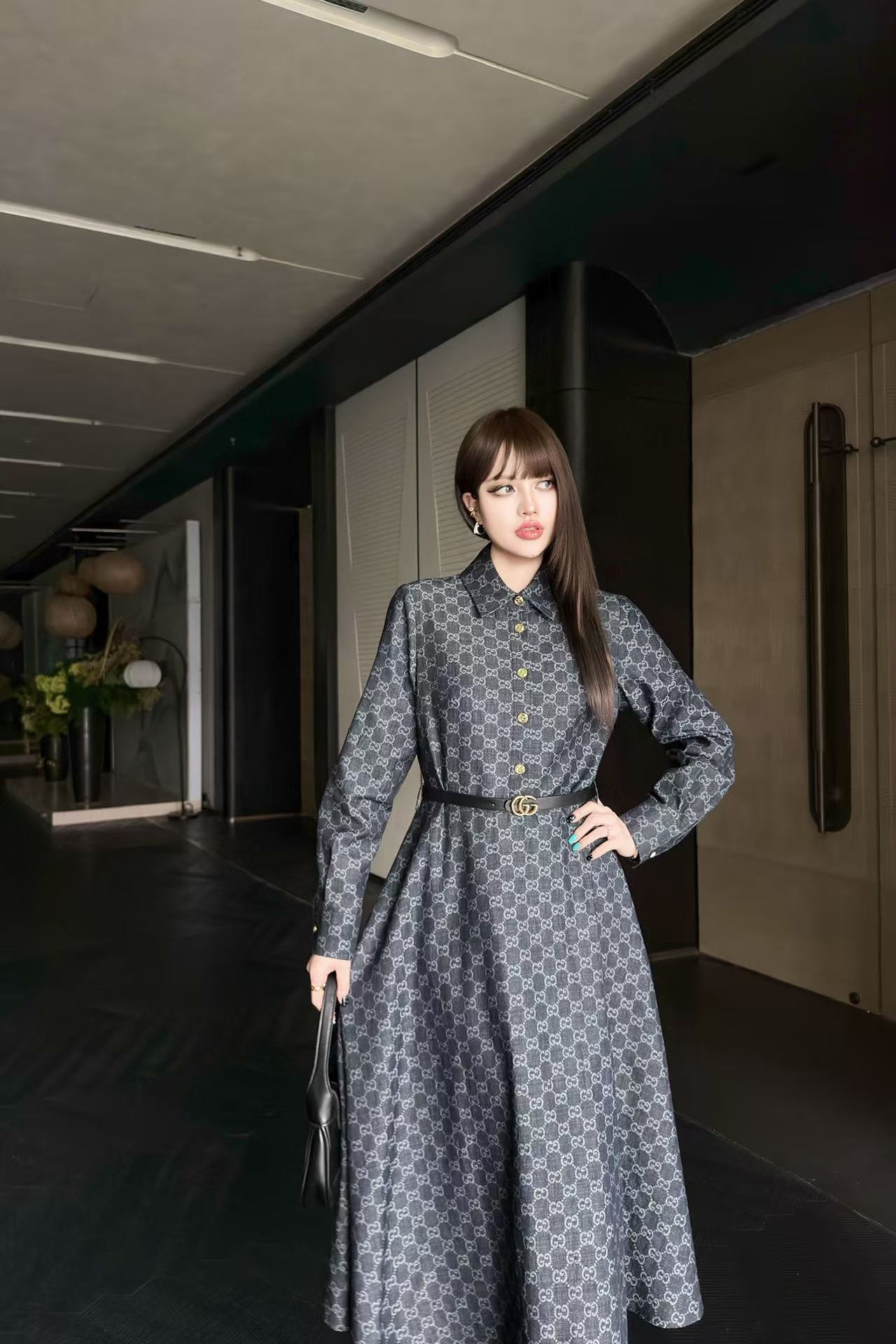 GUCCI ジャカード長袖ワンピース【50％割引+送料無料】