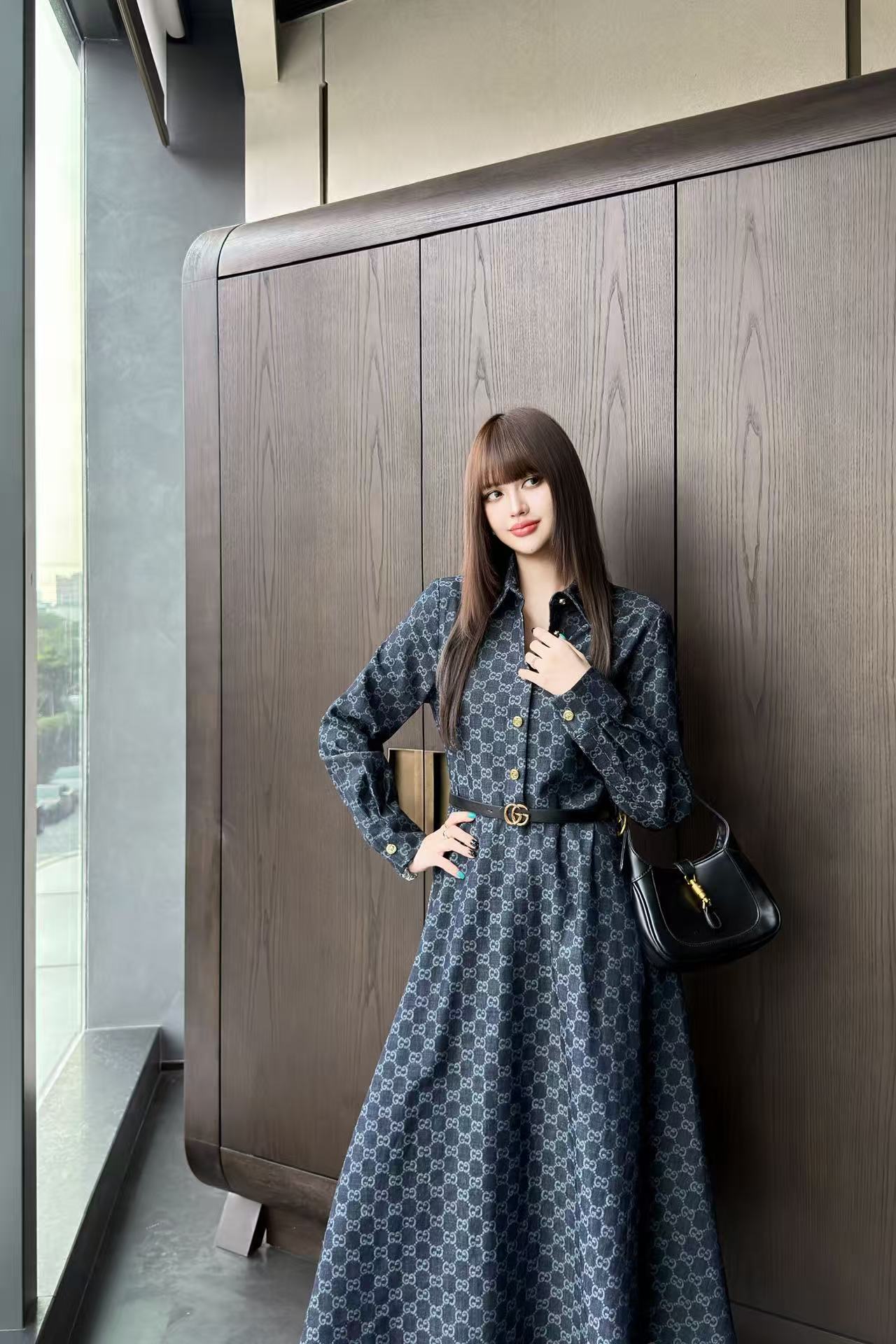 GUCCI ジャカード長袖ワンピース【50％割引+送料無料】
