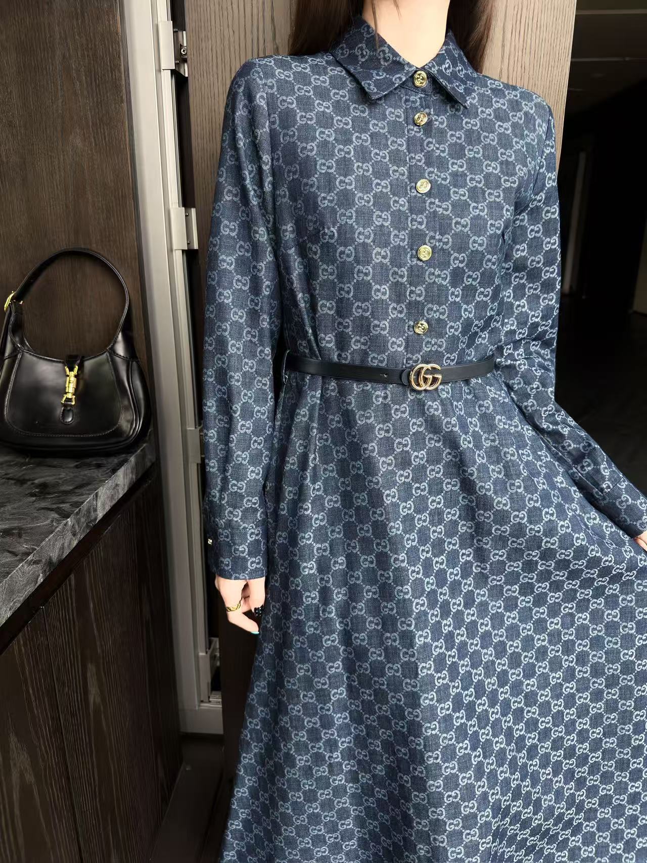 GUCCI ジャカード長袖ワンピース【50％割引+送料無料】