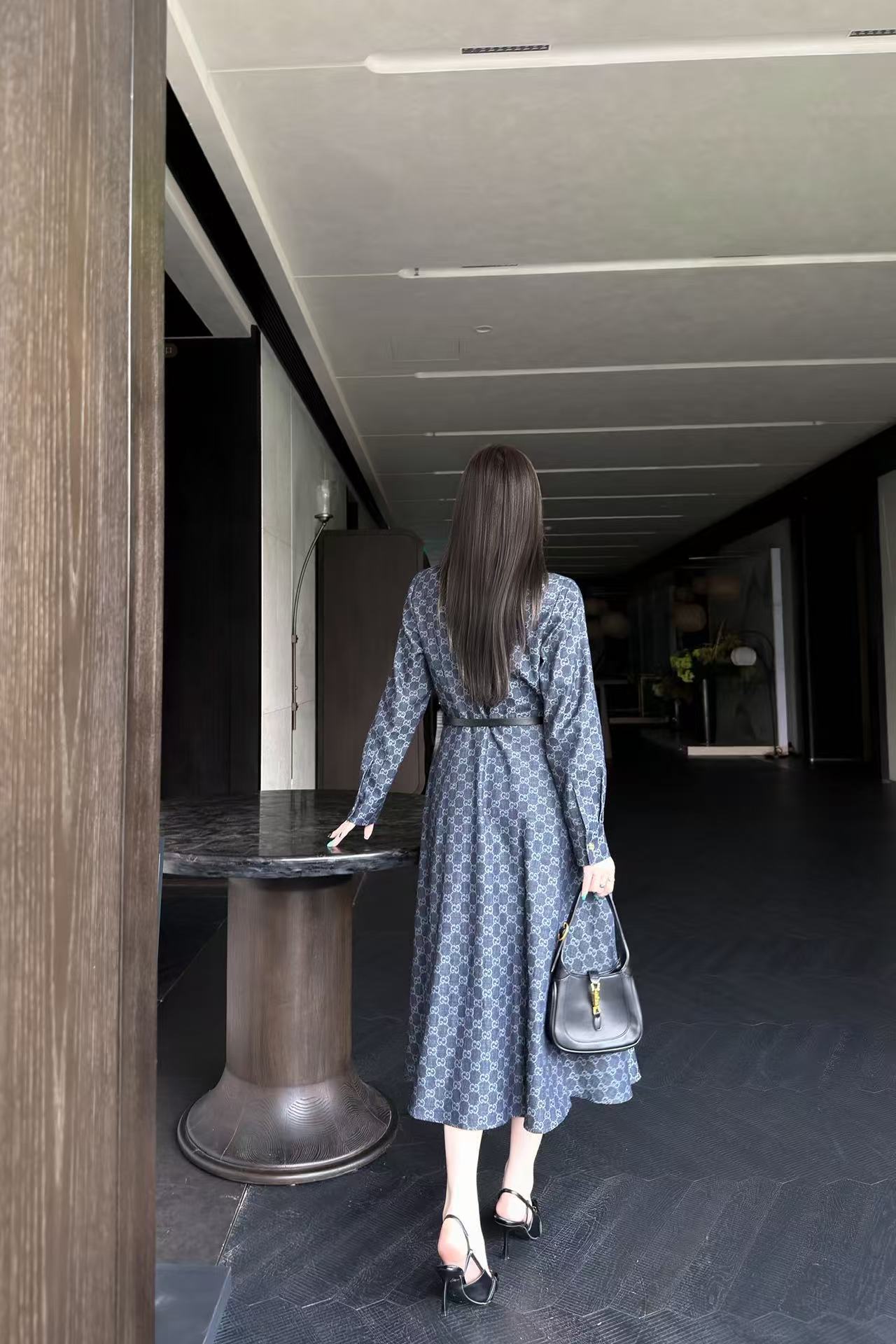 GUCCI ジャカード長袖ワンピース【50％割引+送料無料】