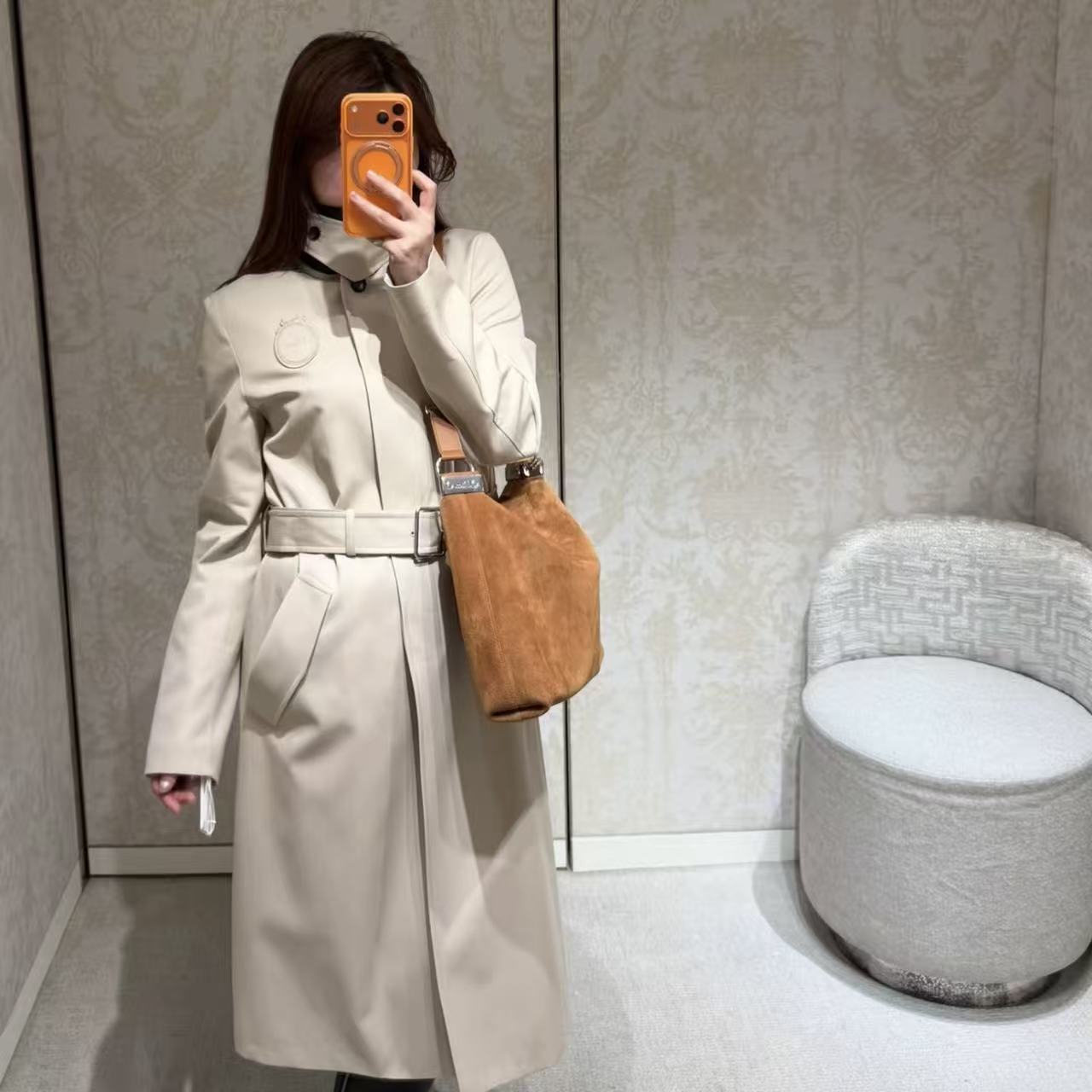 DIOR 刺繍ロゴ入りロングトレンチコート【50％割引+送料無料】
