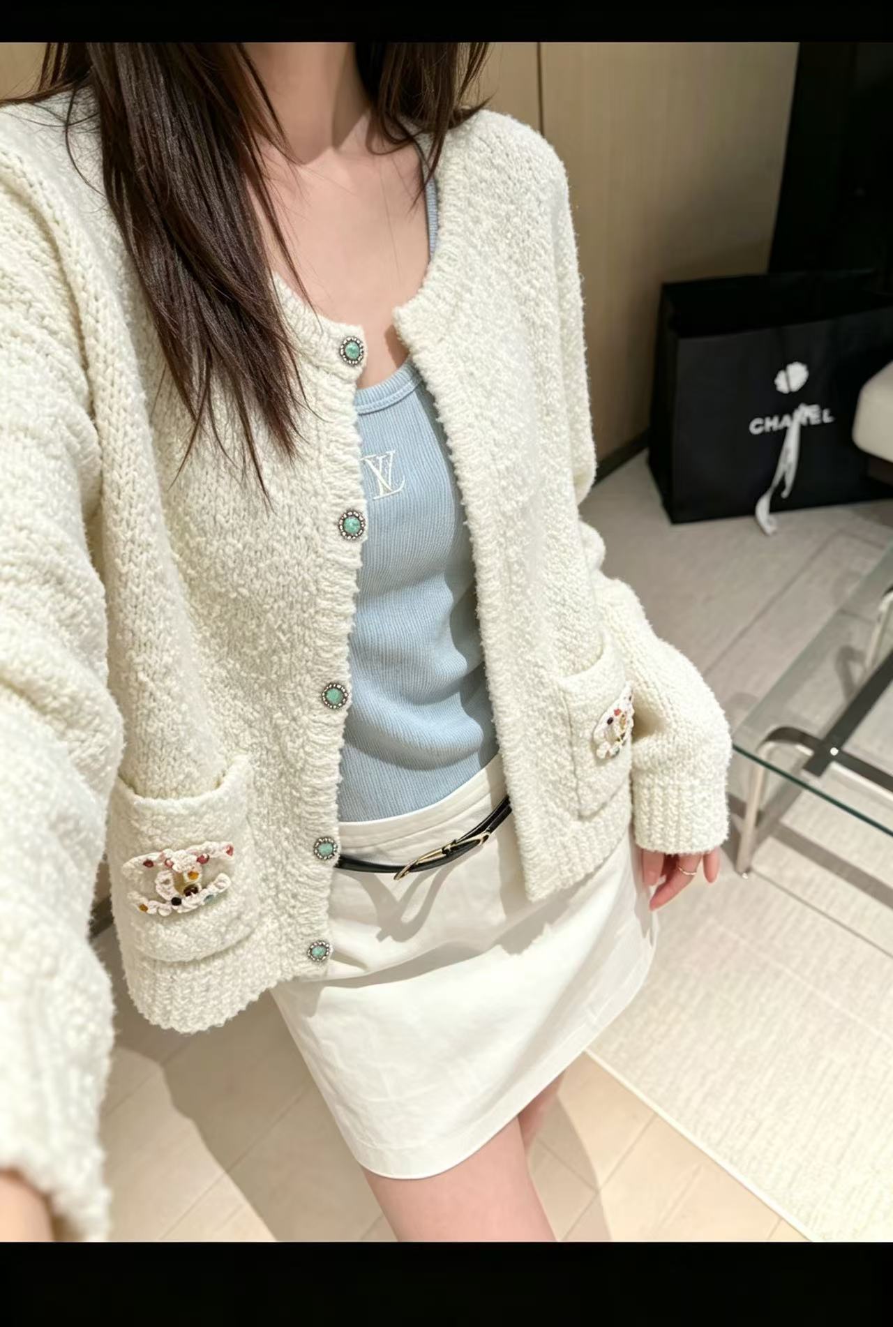 CHANEL ダブルC ウールジャケット【50％割引+送料無料】