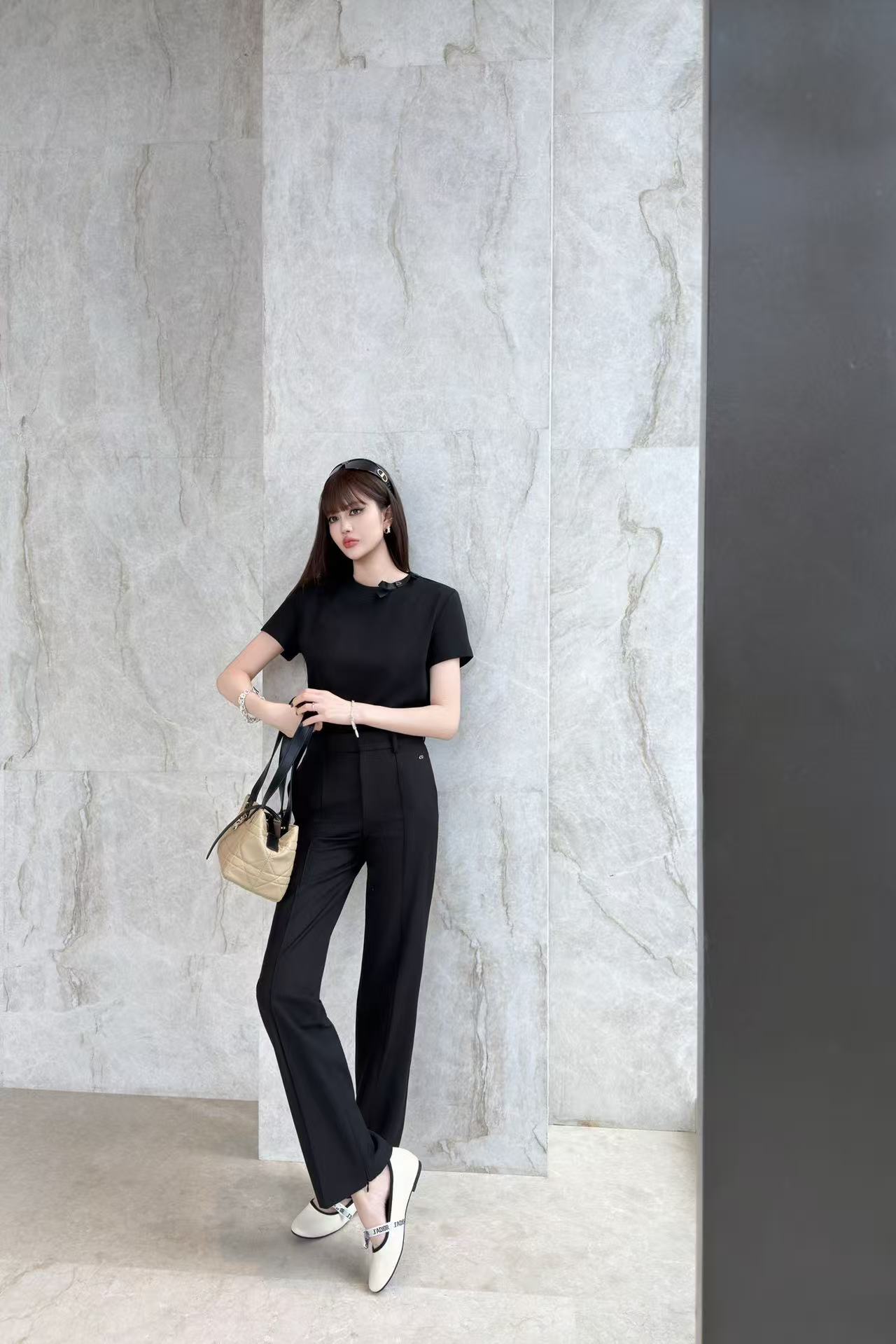 DIOR シンプルTシャツ＆ロングパンツ セットアップ【50％割引+送料無料】