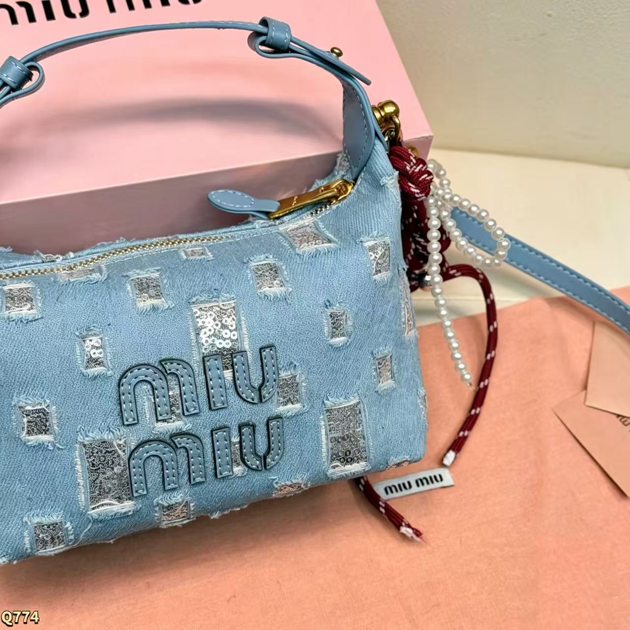 M1UM1U デニムハンドバッグ【50％割引+送料無料】