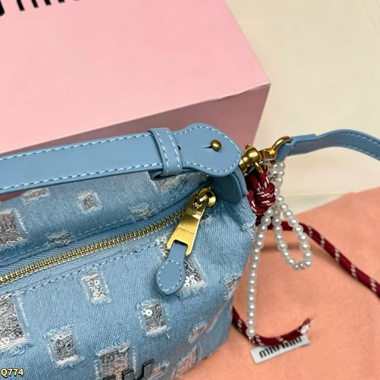 M1UM1U デニムハンドバッグ【50％割引+送料無料】