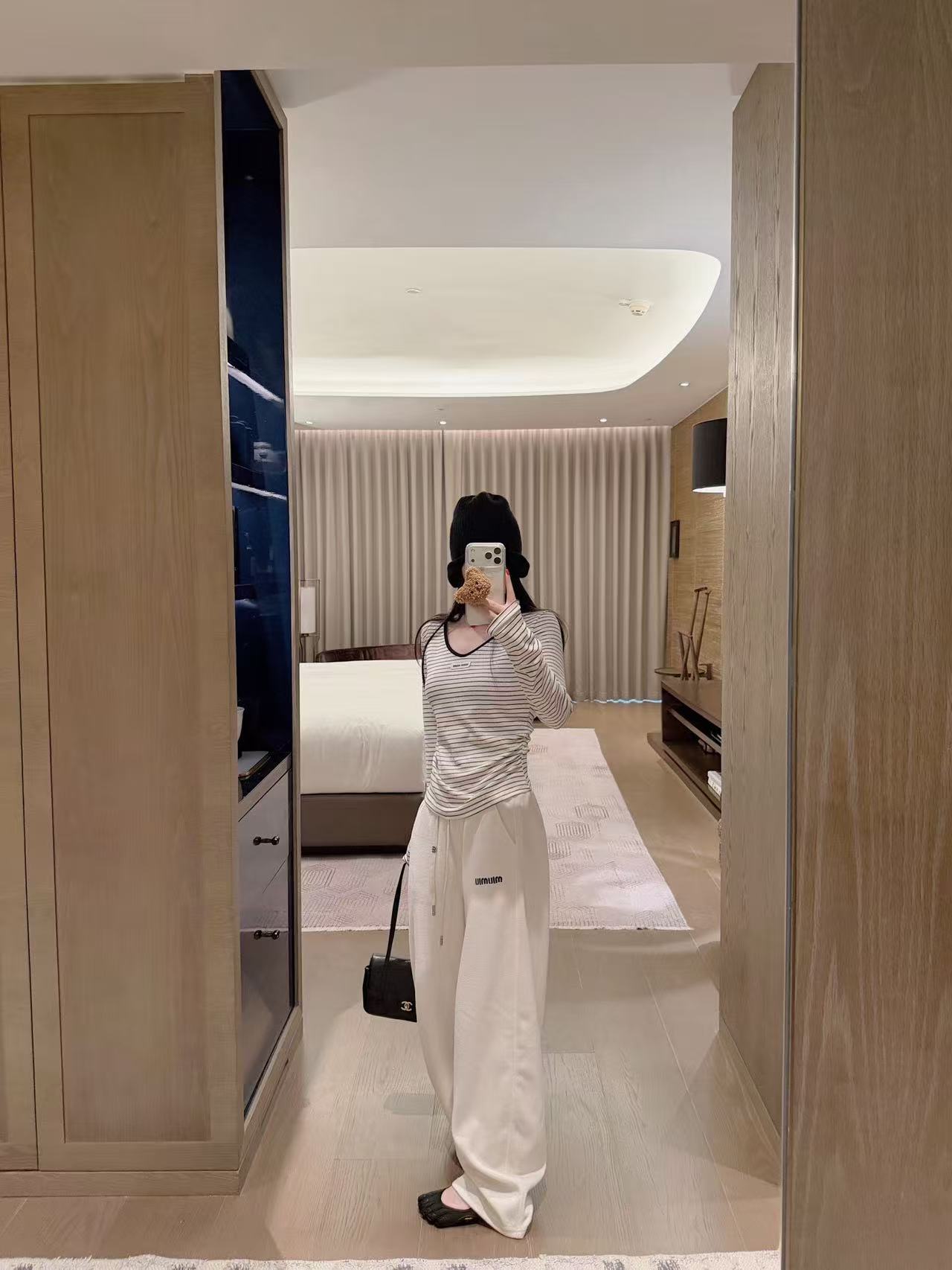 M1UM1U ボーダーTシャツ＆ロングパンツ 2点セット【50％割引+送料無料】