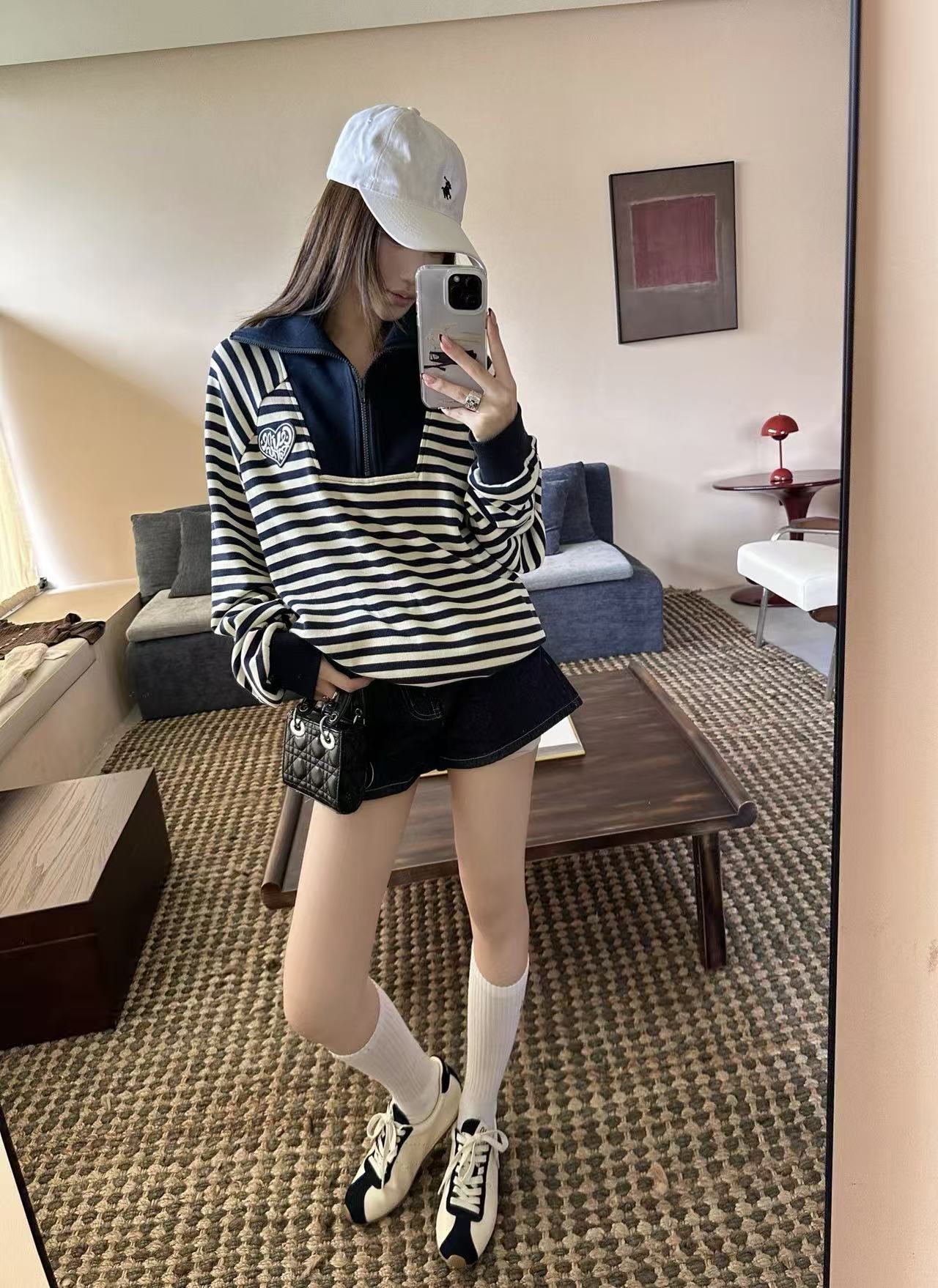 CELINE ストライプ柄襟付きトップス【50％割引+送料無料】