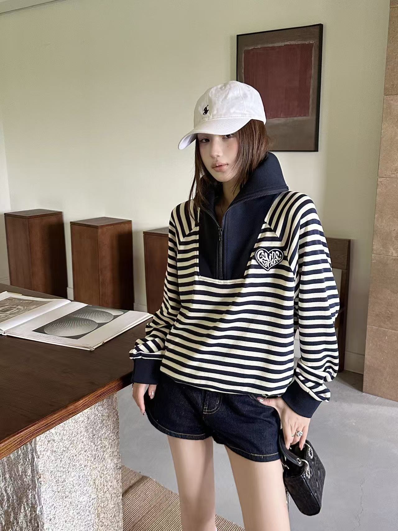CELINE ストライプ柄襟付きトップス【50％割引+送料無料】