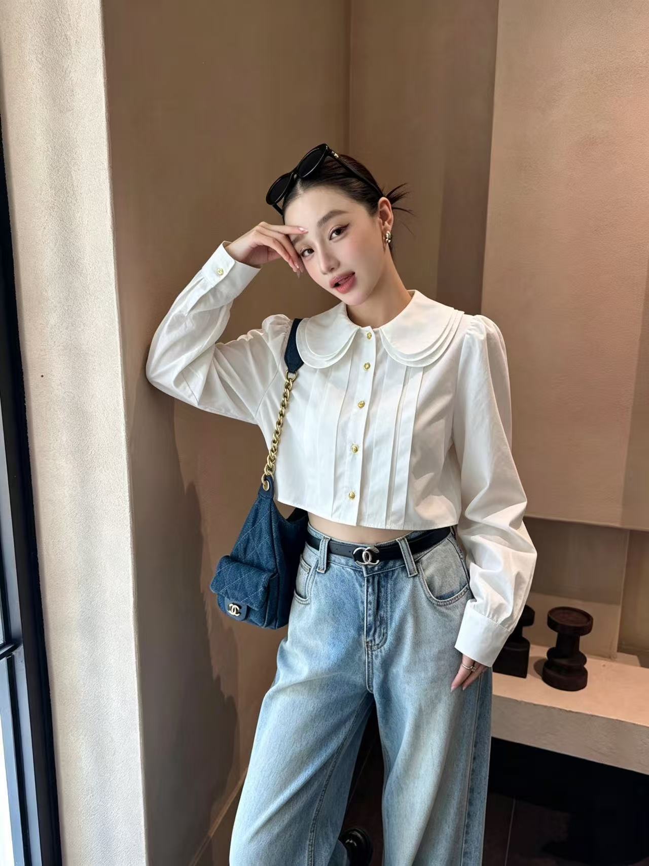 CELINE メタルボタン・襟付きシャツ【50％割引+送料無料】