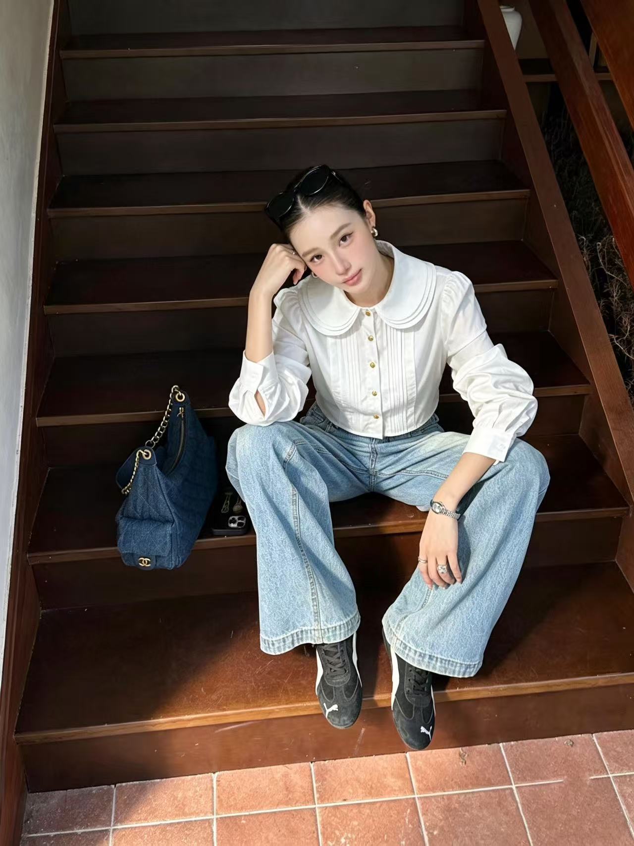 CELINE メタルボタン・襟付きシャツ【50％割引+送料無料】