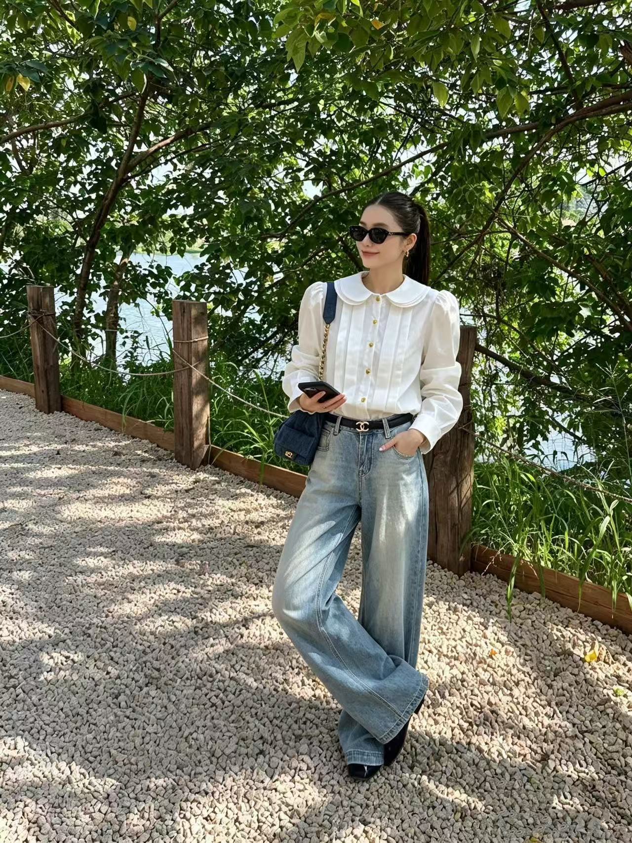 CELINE メタルボタン・襟付きシャツ【50％割引+送料無料】