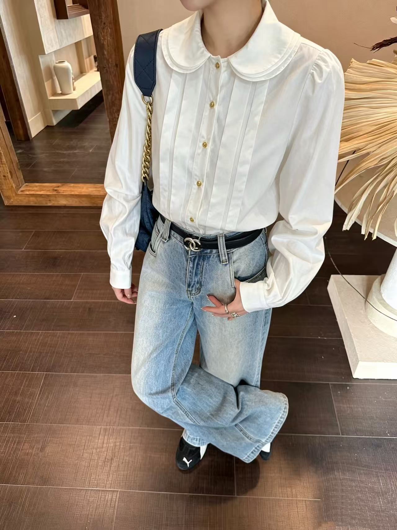 CELINE メタルボタン・襟付きシャツ【50％割引+送料無料】