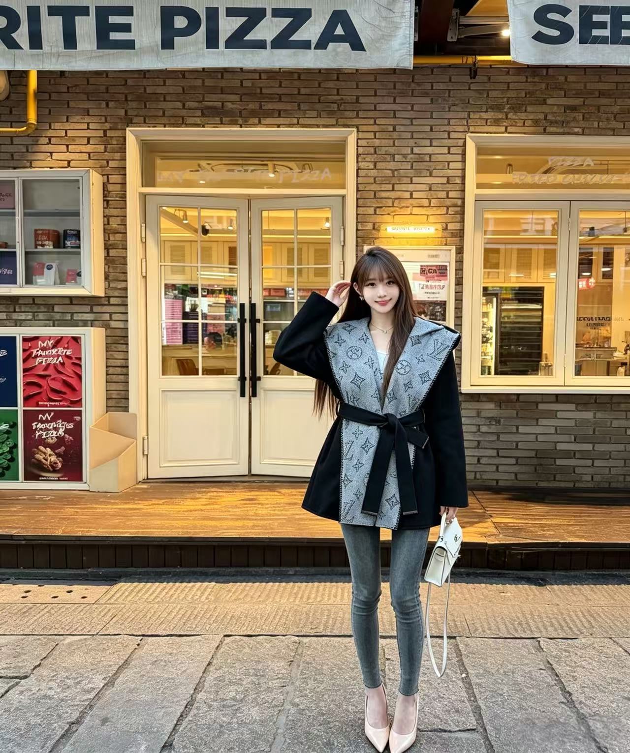 LV レースアップ カシミヤコート【50％割引+送料無料】