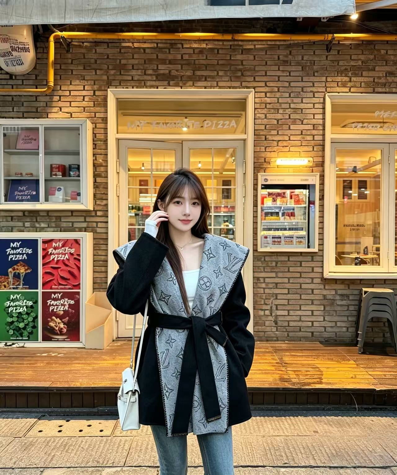 LV レースアップ カシミヤコート【50％割引+送料無料】