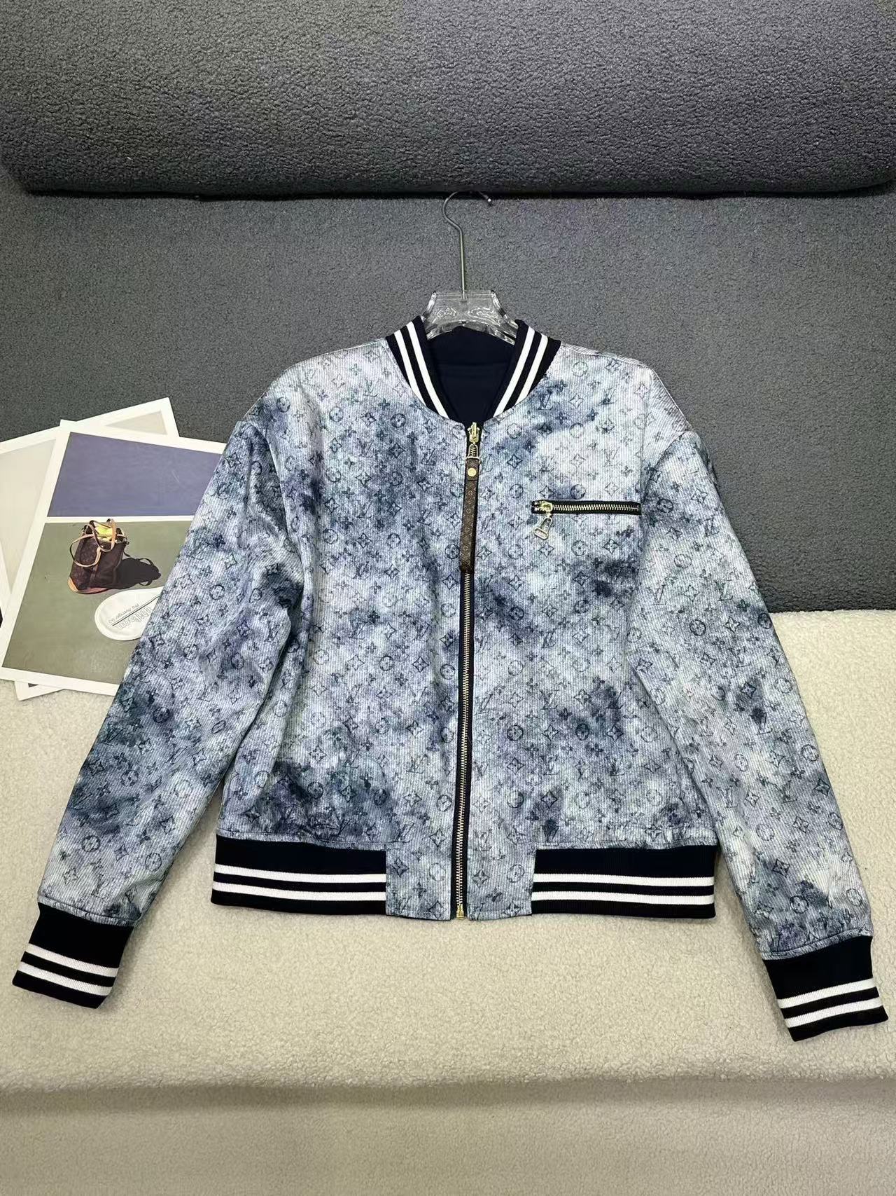 LV 高品質両面プリント・ジップアップジャケット【50％割引+送料無料】