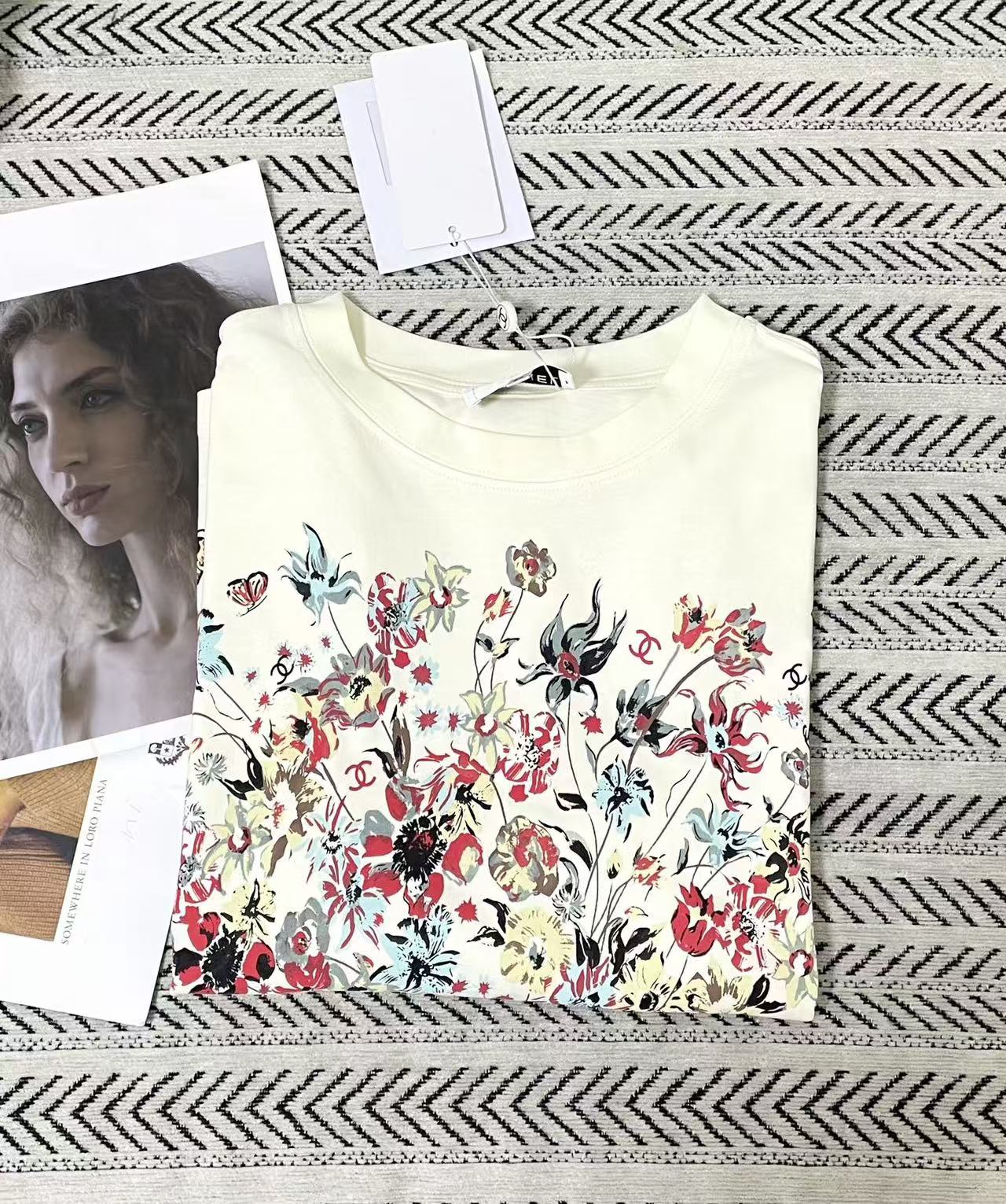 CHANEL プリント長袖Tシャツ【50％割引+送料無料】