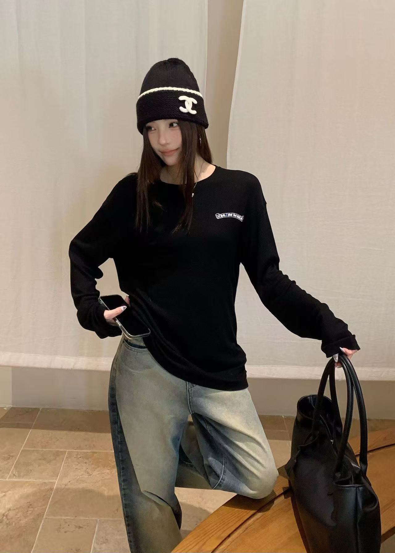 Chr0me Hearts サンスクリット語長袖Tシャツ【50％割引+送料無料】