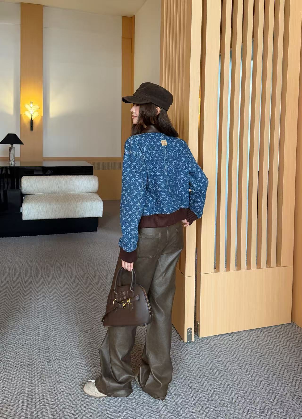 LV ハイクオリティ・プリント襟付きデニムジャケット【50％割引+送料無料】