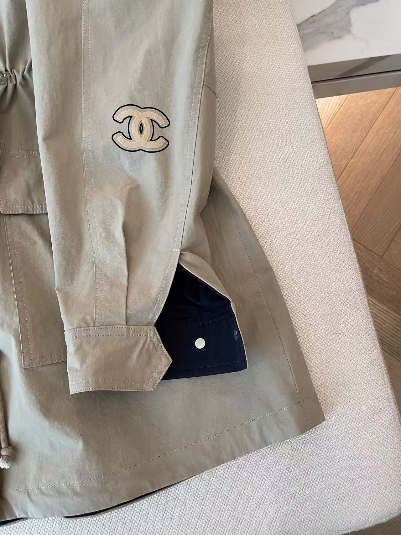 CHANEL ダブルCポケット付きロングコート【50％割引+送料無料】