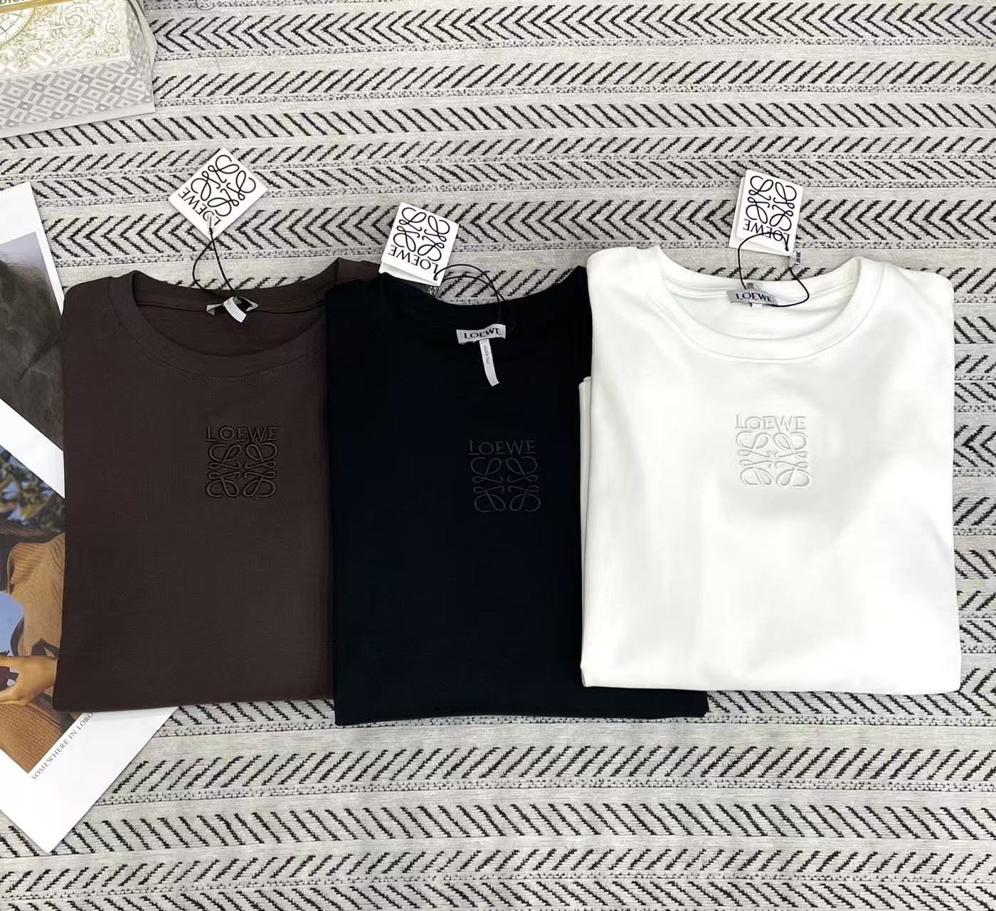LOEWE 刺繍ロゴ長袖Tシャツ【50％割引+送料無料】