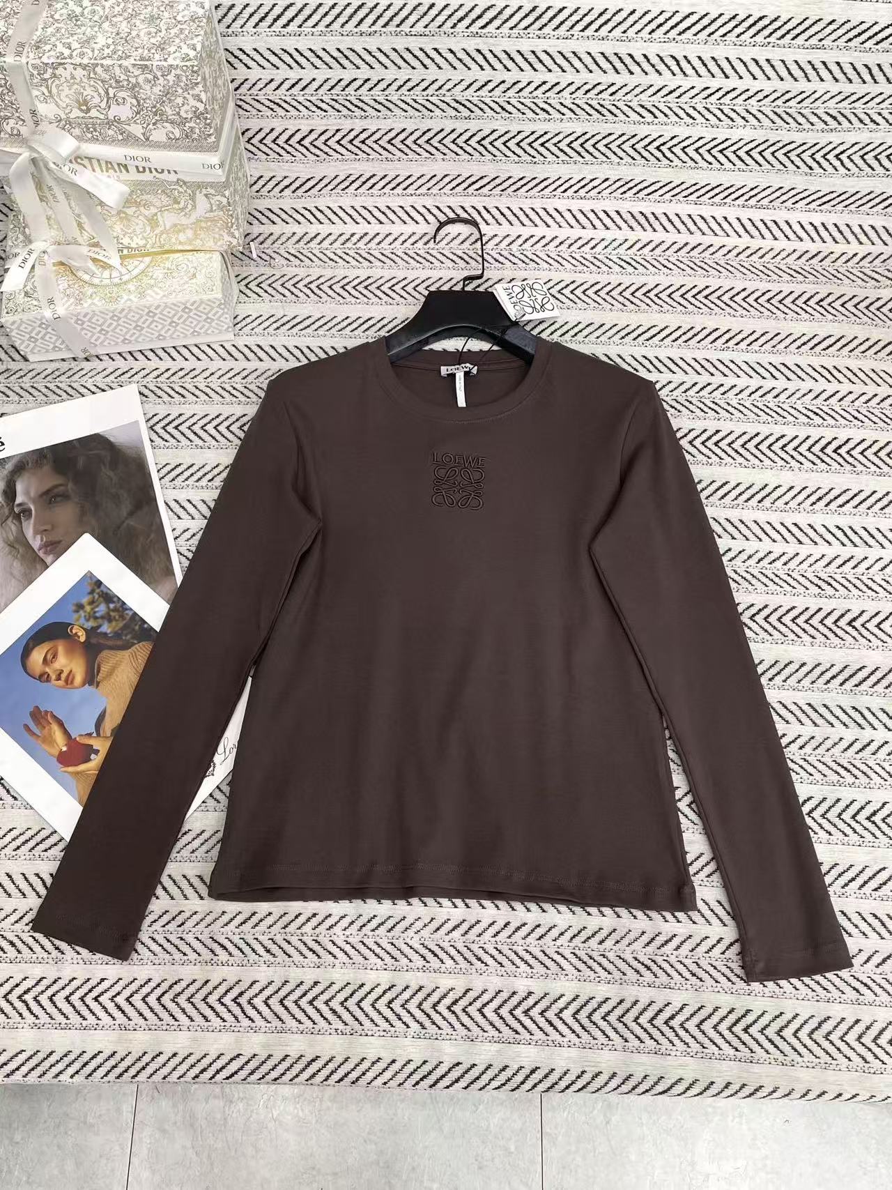 LOEWE 刺繍ロゴ長袖Tシャツ【50％割引+送料無料】