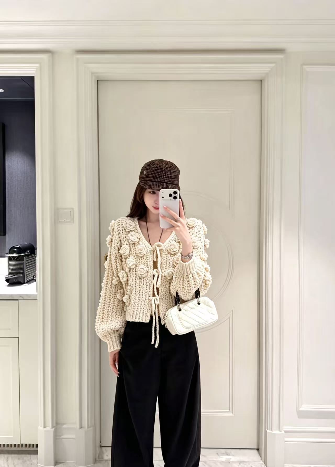 CHANEL フラワーニットカーディガン【50％割引+送料無料】