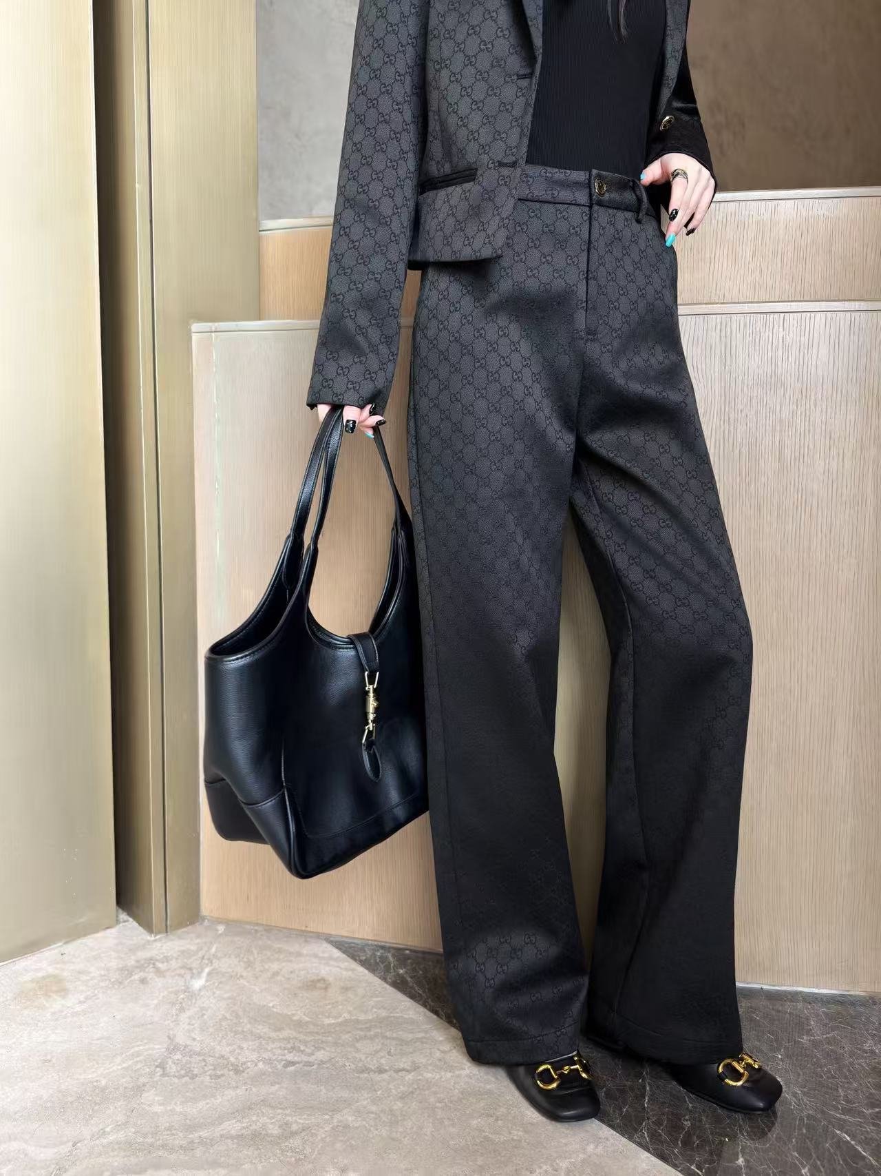 GUCC1 高品質ジャカードジャケット＋パンツ ツーピースセット【50％割引+送料無料】