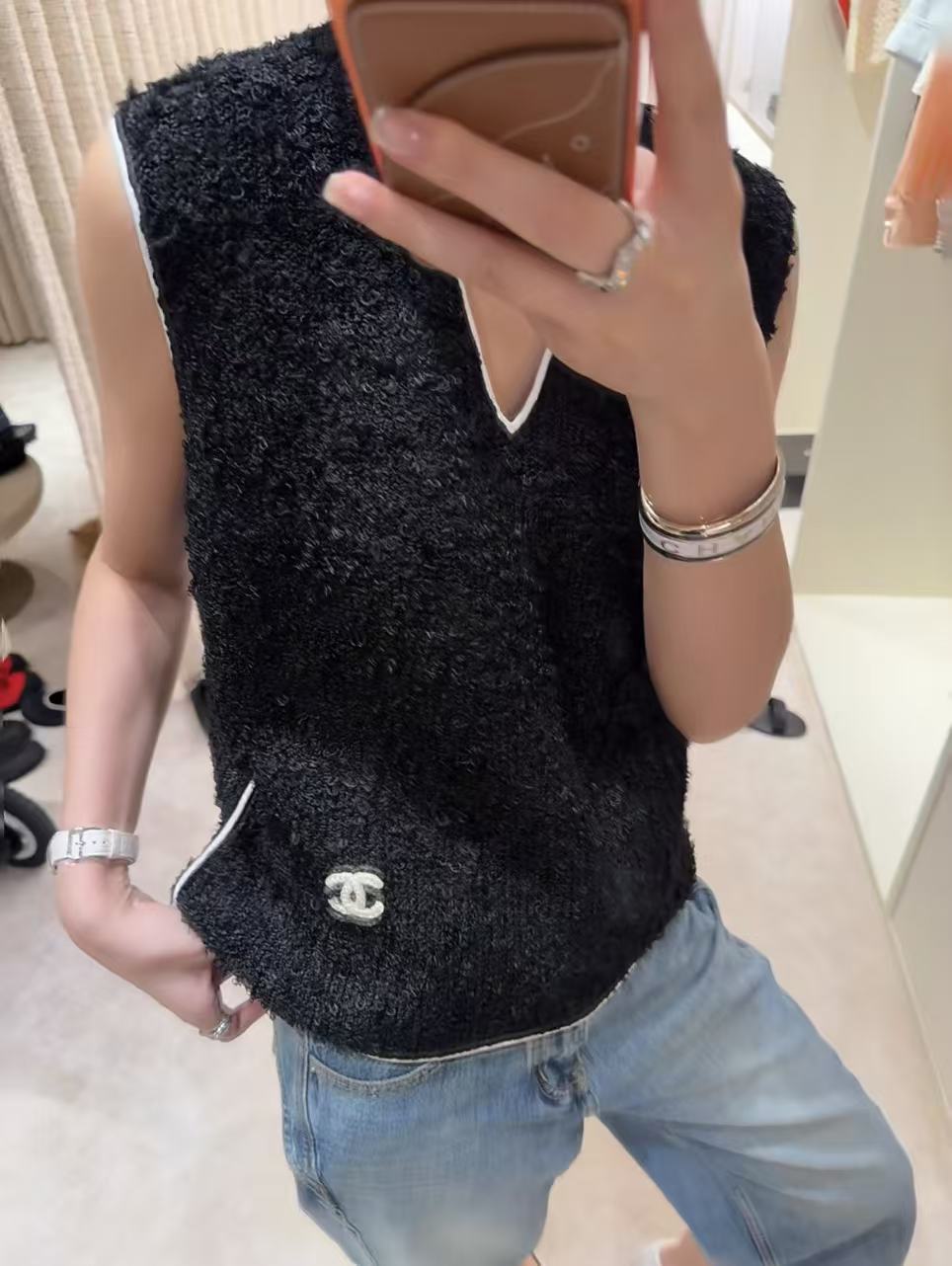 CHANEL ダブルC ウールベスト【50％割引+送料無料】