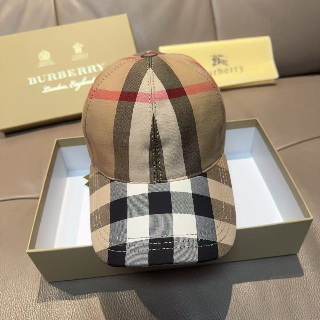 BURBERRY チェック柄ベースボールキャップ【50％割引+送料無料】