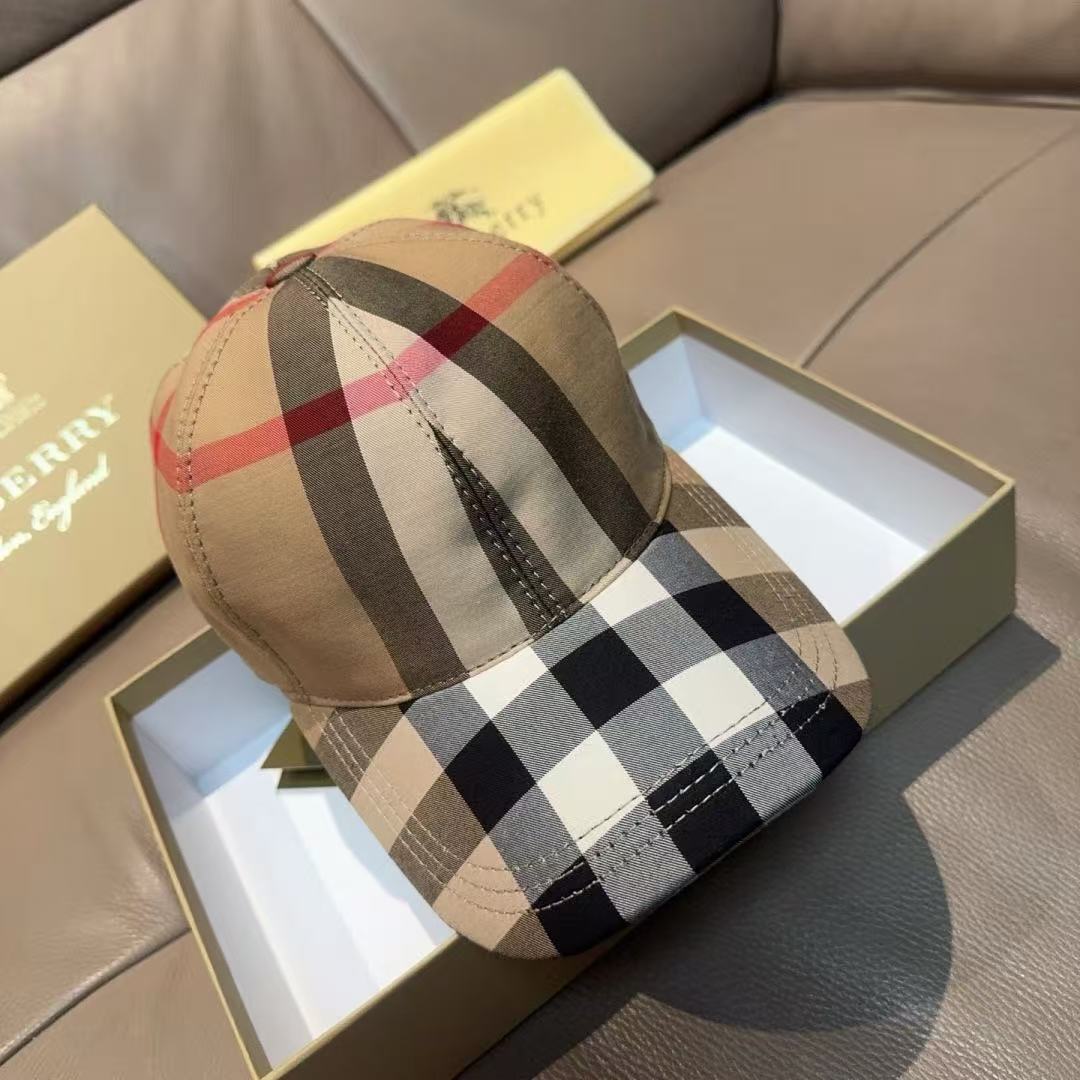 BURBERRY チェック柄ベースボールキャップ【50％割引+送料無料】