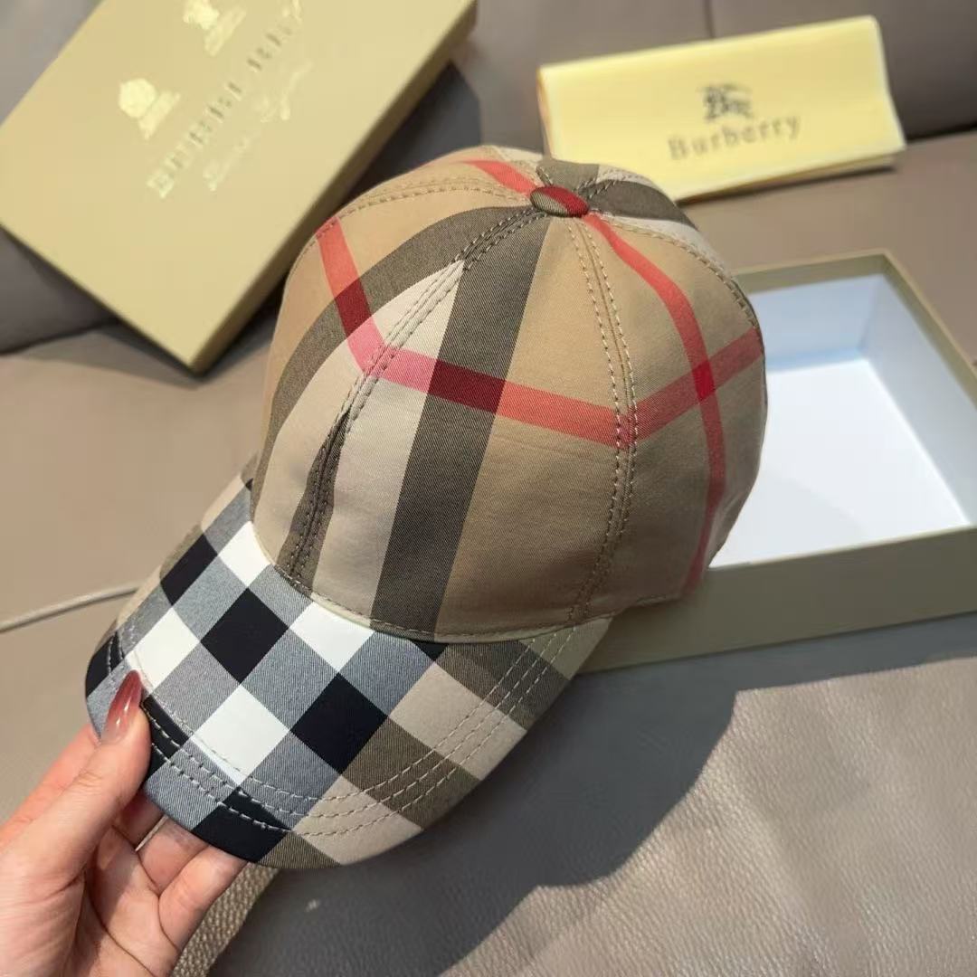 BURBERRY チェック柄ベースボールキャップ【50％割引+送料無料】