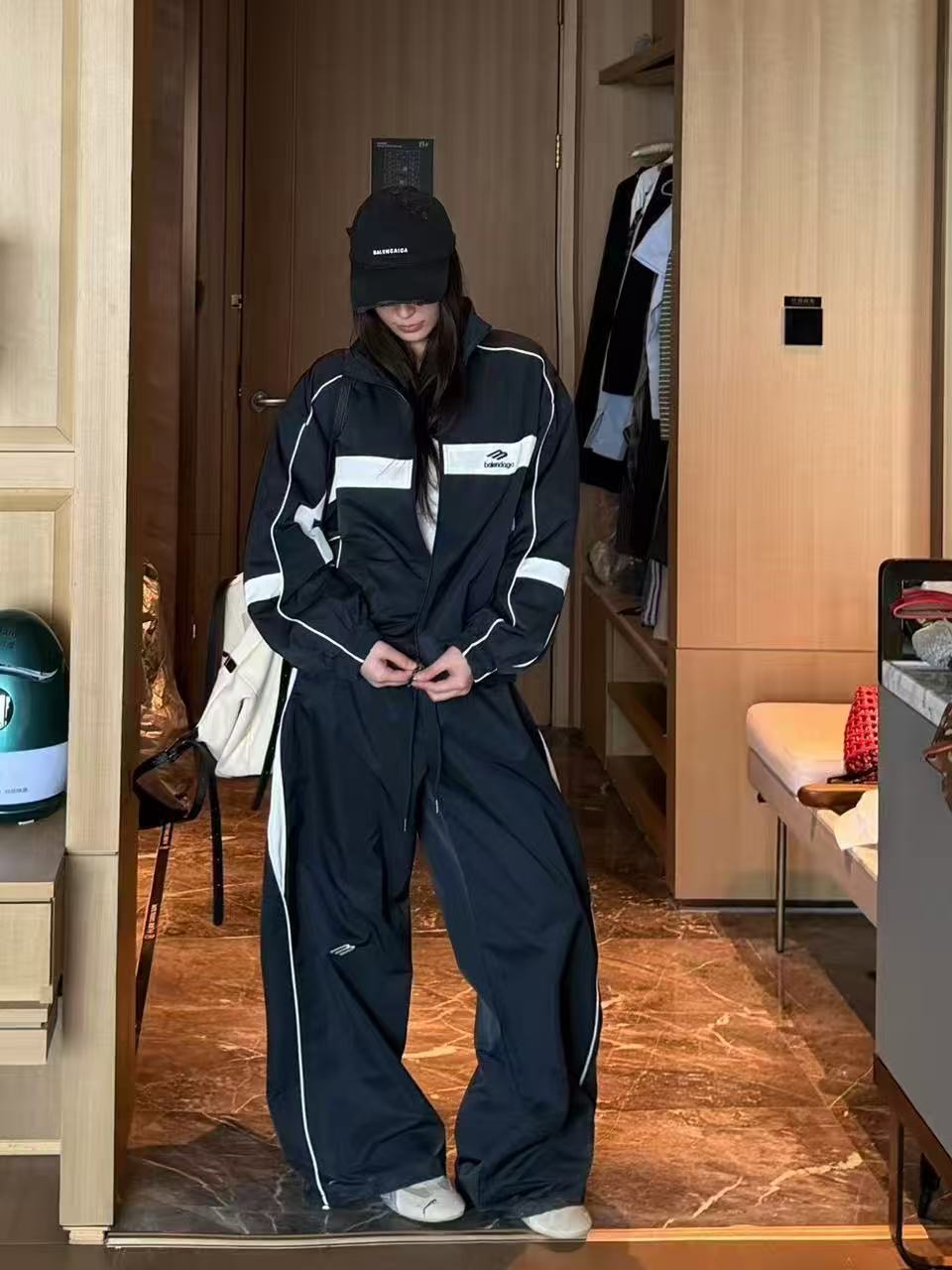 BALENC1AGAトレンチコート＋パンツのツーピースセット【50％割引+送料無料】