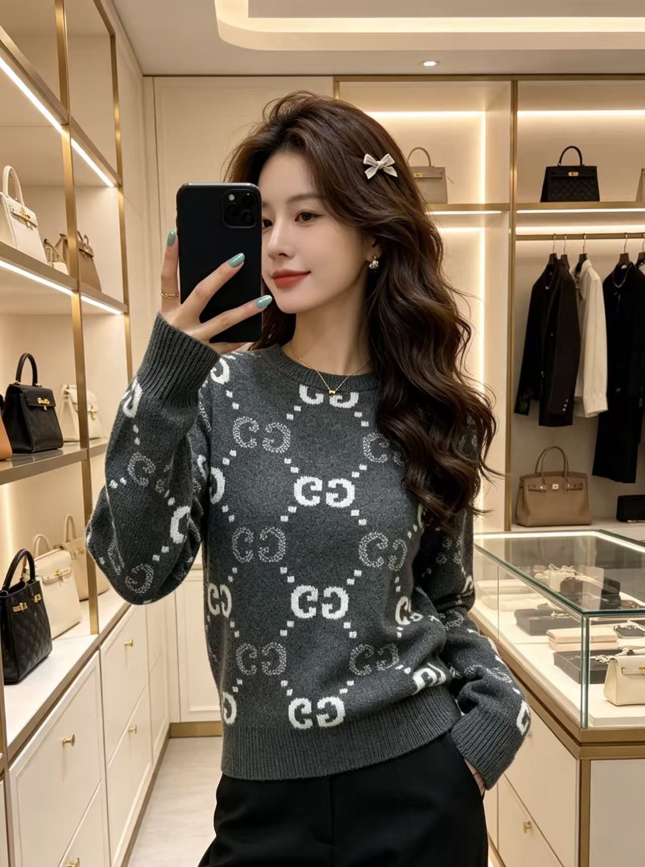 GUCCI クルーネックウールセーター【50％割引+送料無料】