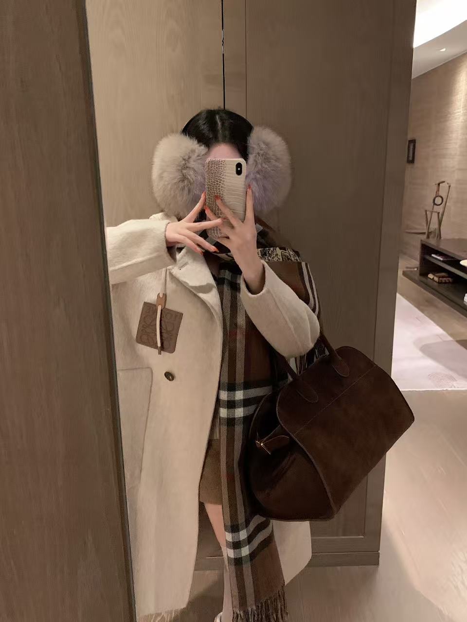 L0WEW フード付きカシミヤロングコート【50％割引+送料無料】