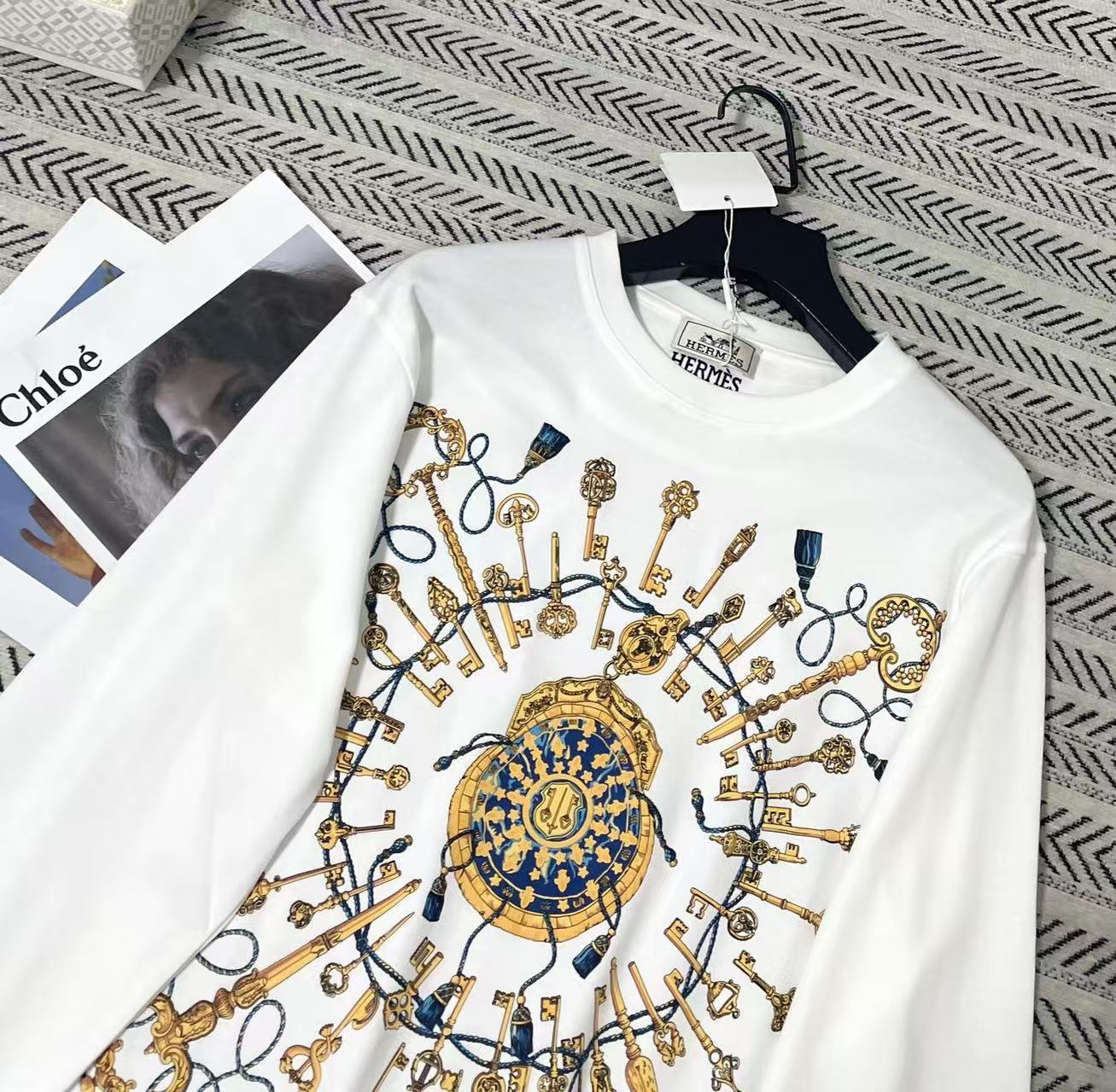 HERME5 プリント長袖Tシャツ【50％割引+送料無料】