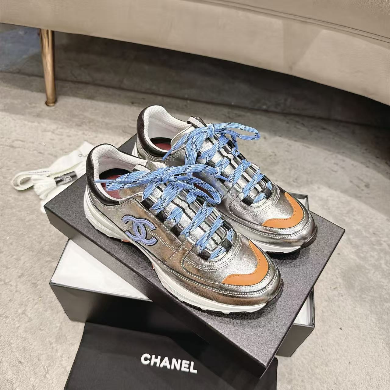 CHANE1 高品質カラーブロックダブルCカジュアルシューズ【50％割引+送料無料】