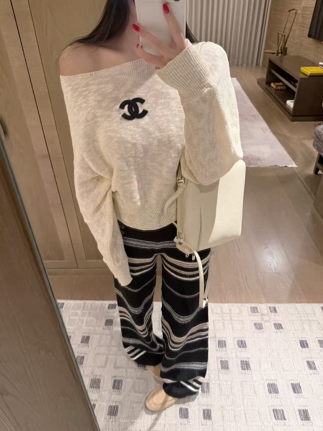 CHANE1 シンプルダブルCセーター【50％割引+送料無料】