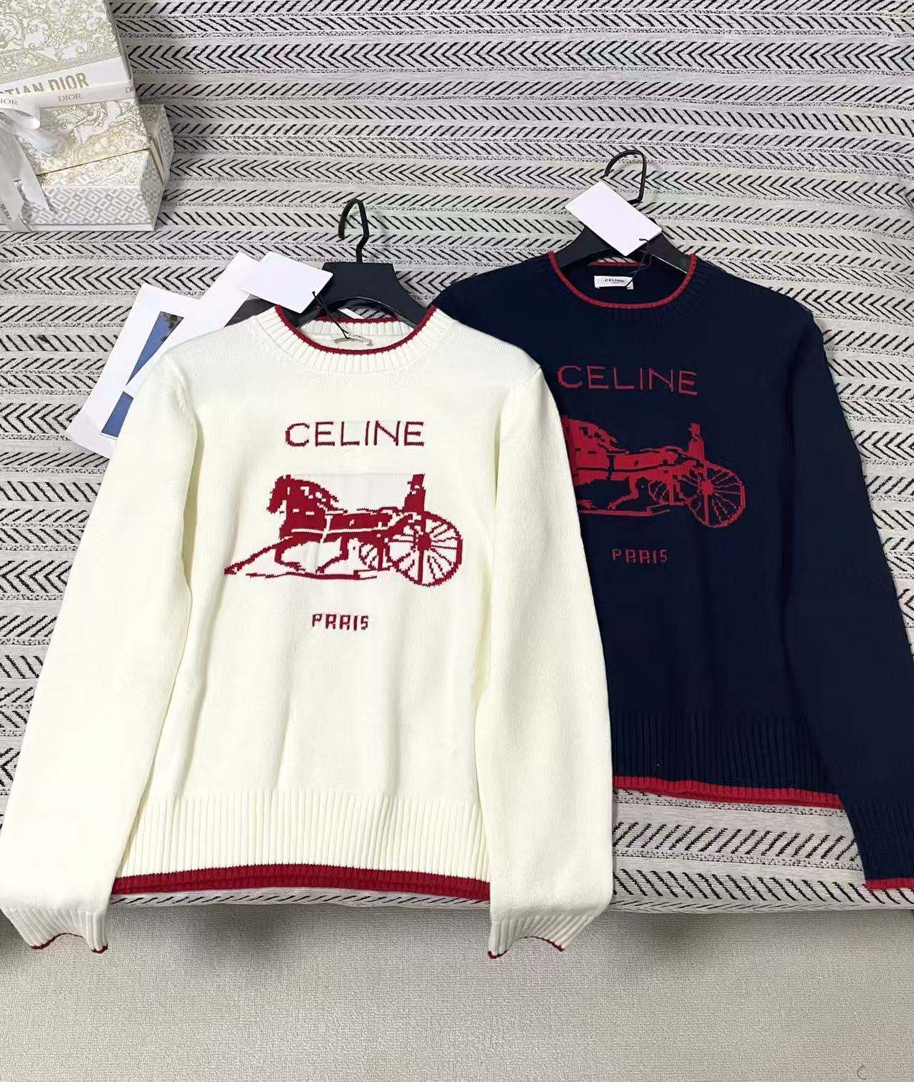 CEL1NE キャリッジレター ウールセーター【50％割引+送料無料】