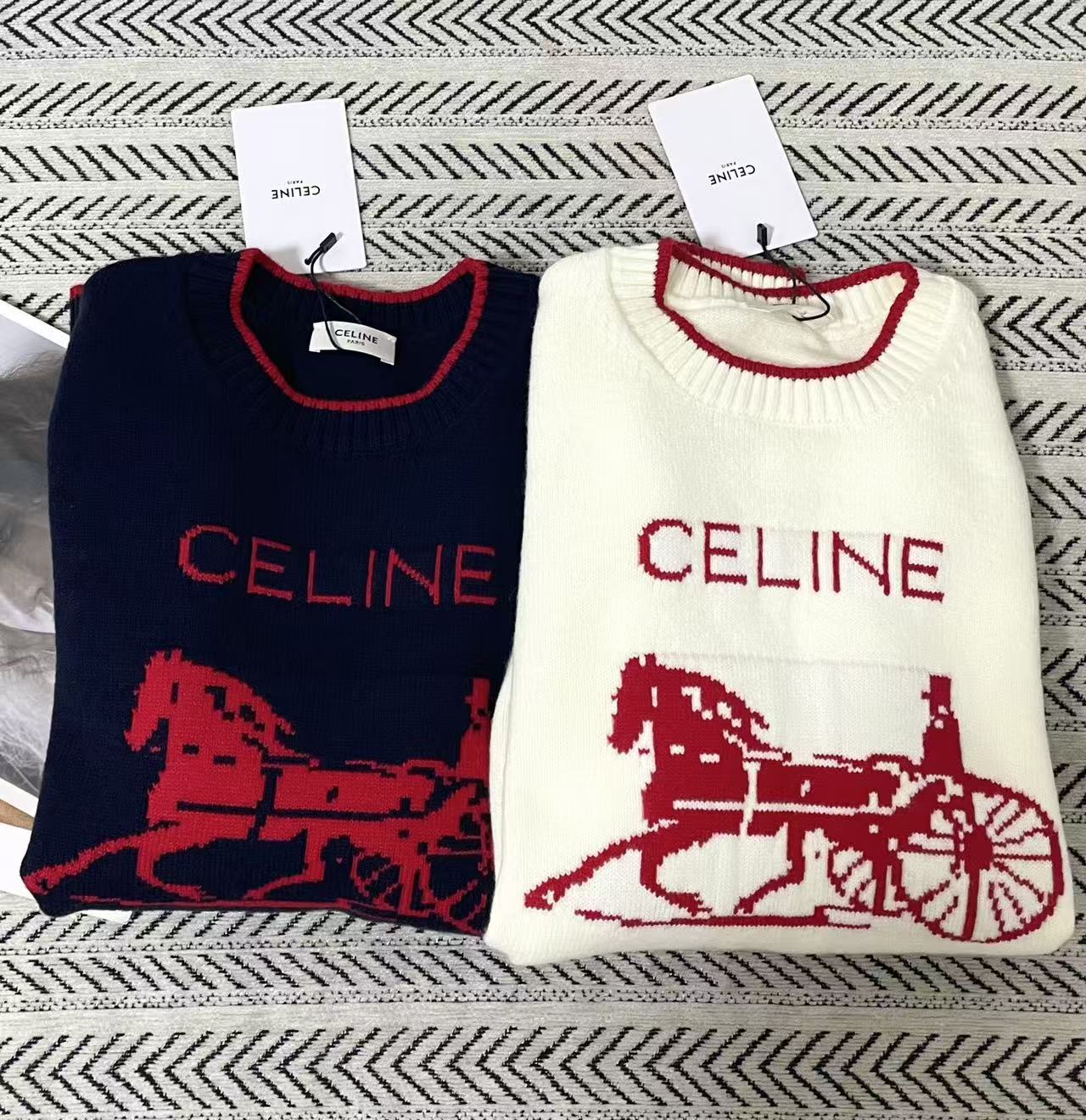 CEL1NE キャリッジレター ウールセーター【50％割引+送料無料】