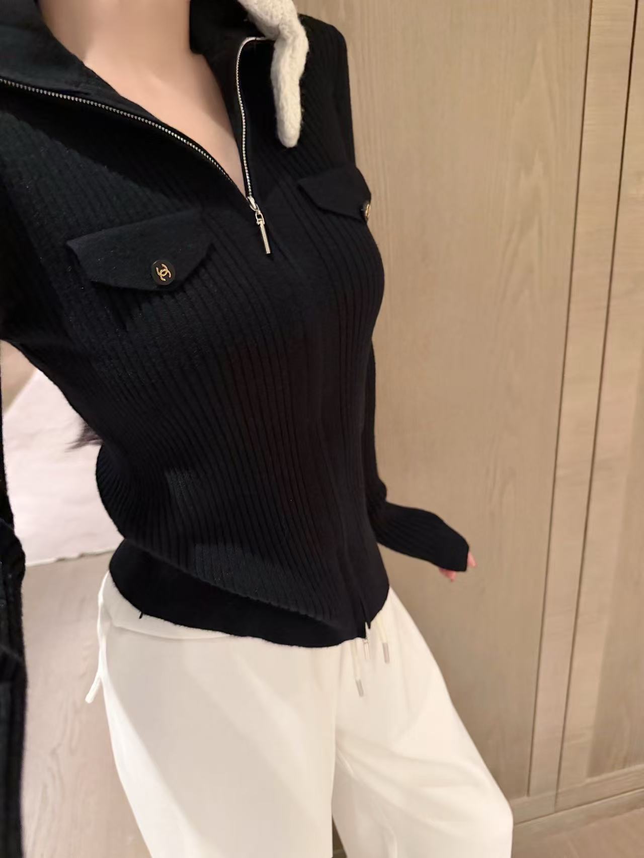 CHANE1 ジップアップウールセーター【50％割引+送料無料】