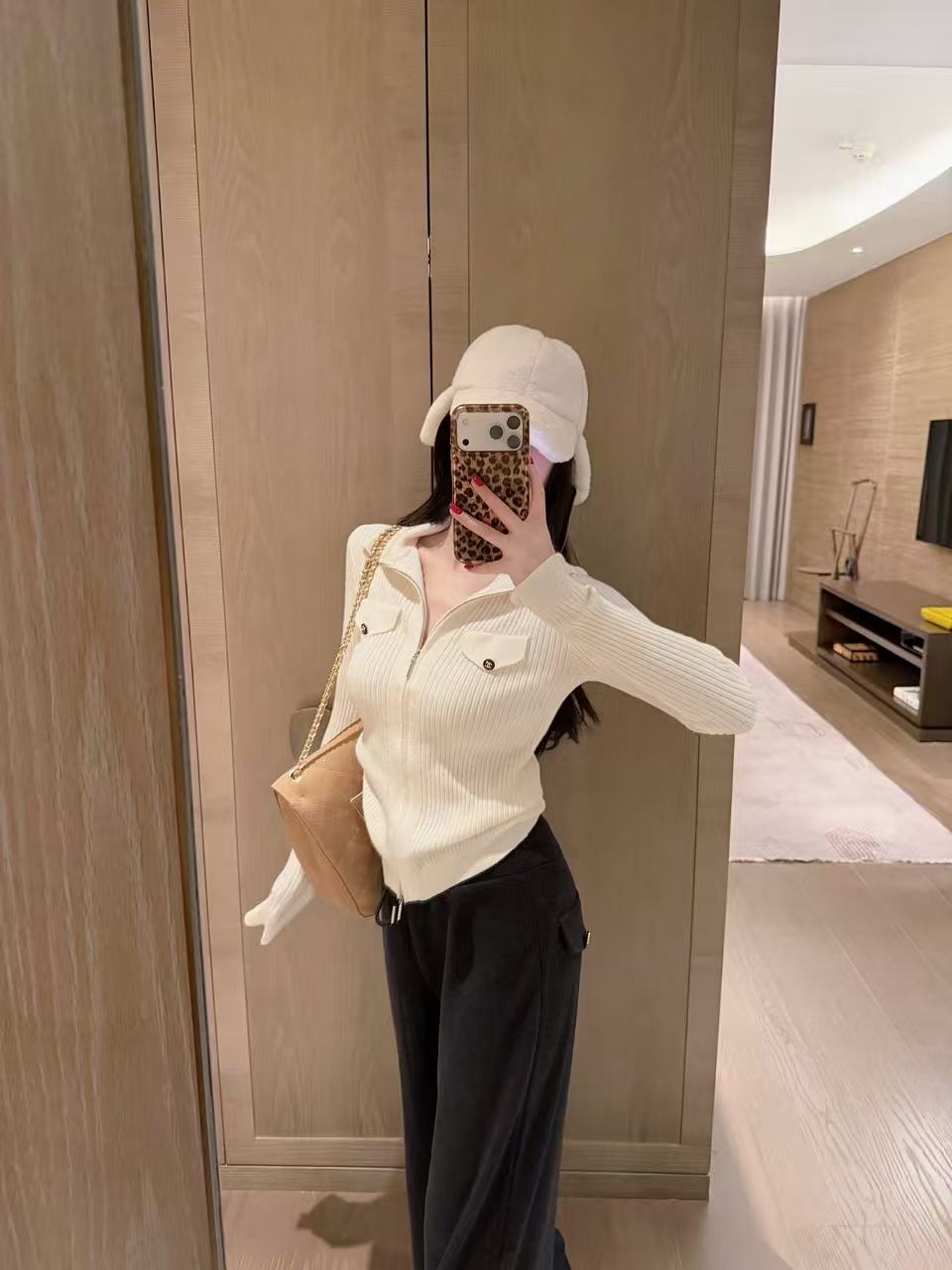CHANE1 ジップアップウールセーター【50％割引+送料無料】