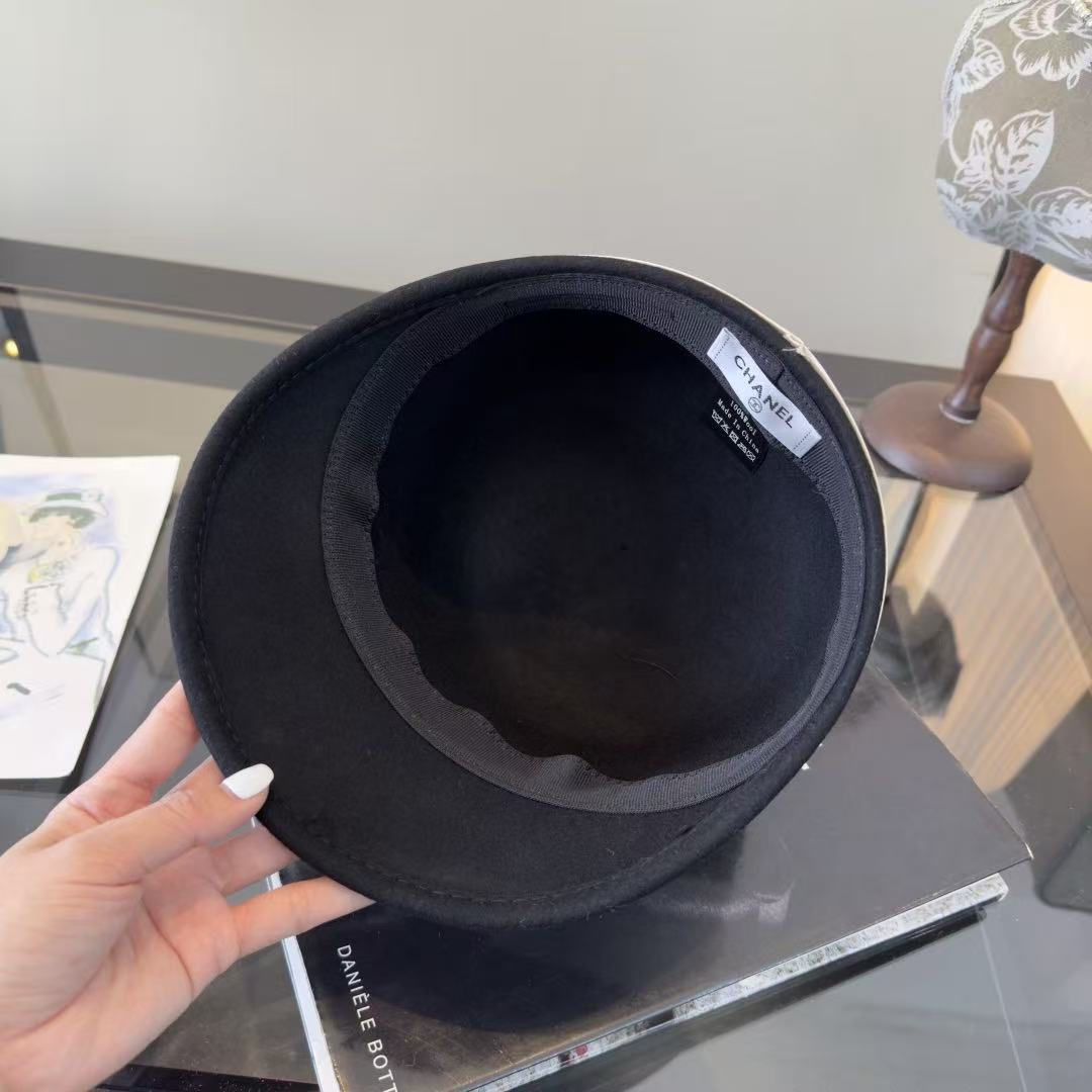 CHANE1 ブラック＆ホワイト カシミヤハット【50％割引+送料無料】