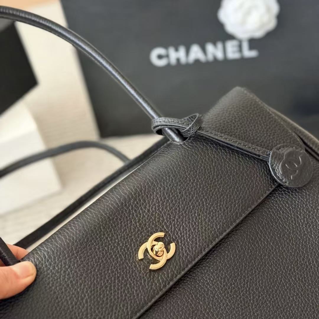 CHANE1 ダブルC レザーショッピングバッグ【50％割引+送料無料】