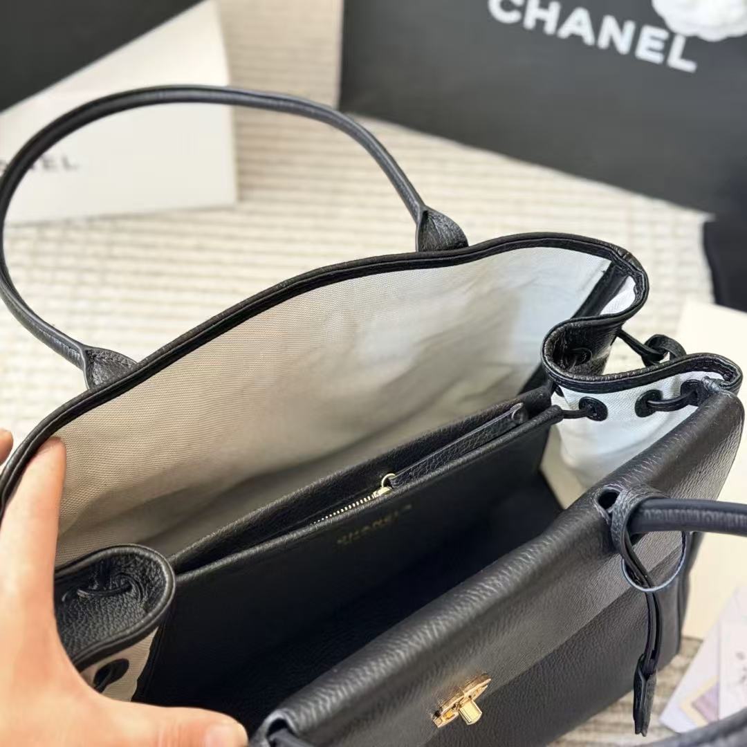CHANE1 ダブルC レザーショッピングバッグ【50％割引+送料無料】