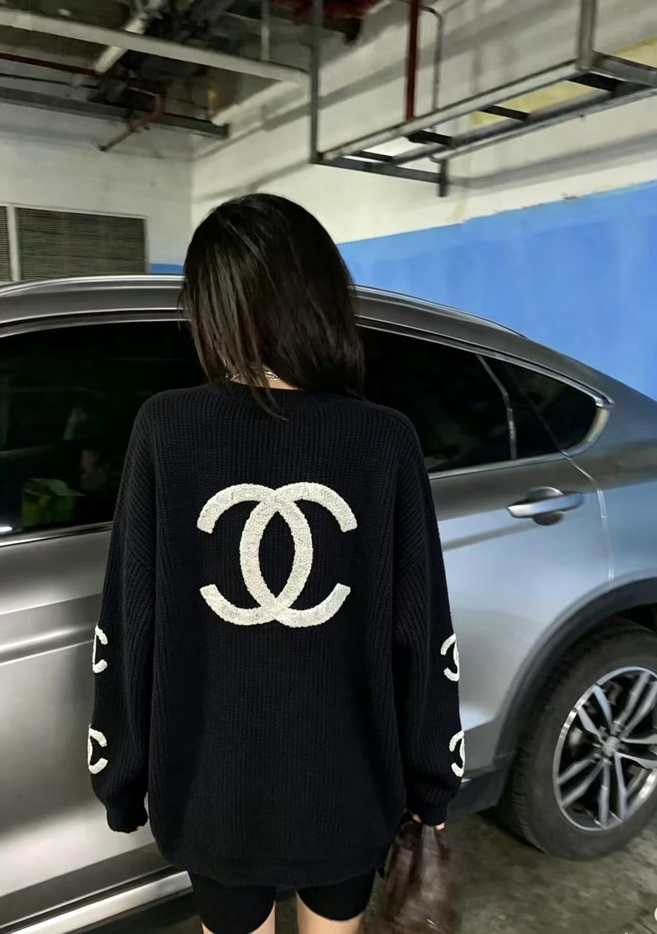 CHANEL ダブルCロゴ刺繍入りウールセーター【50％割引+送料無料】